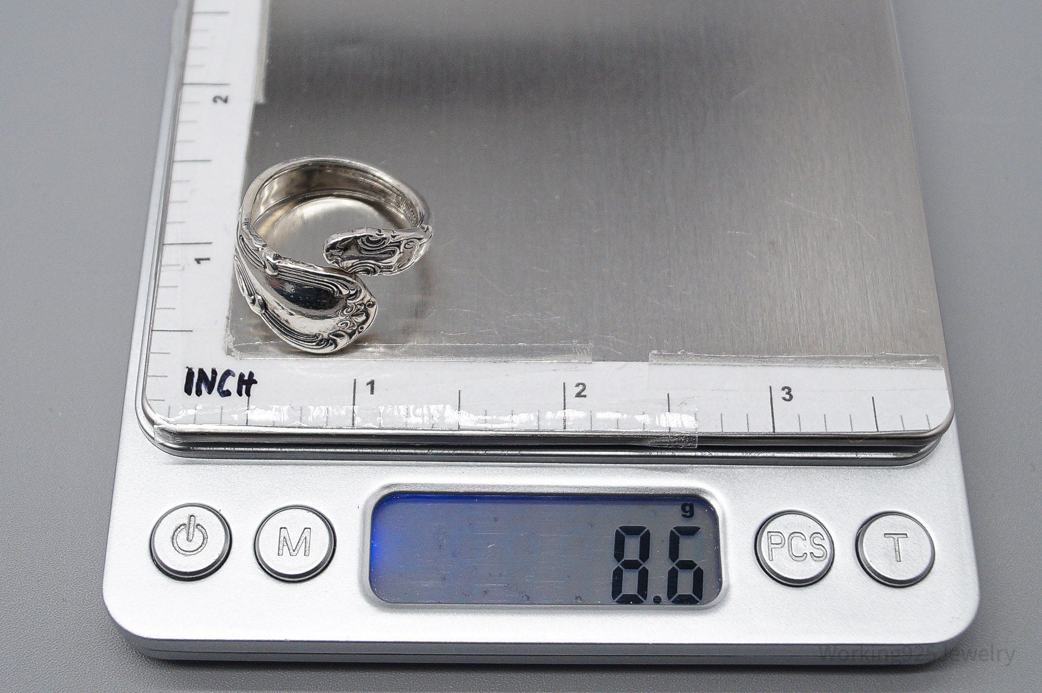 Antique GORHAM 1895 Sterling Silver Wrap Spoon Ring - Size 10