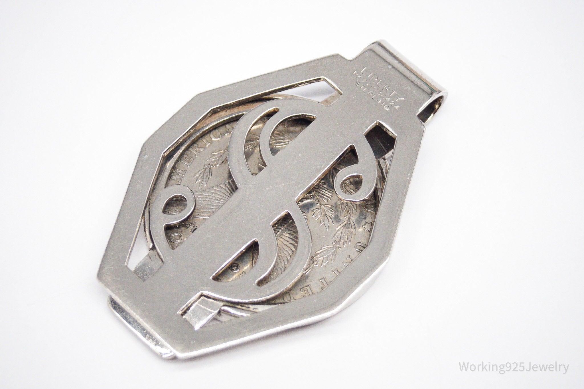 Antique 1884 Morgan Silver Dollar Coin Sterling Silver Money Clip