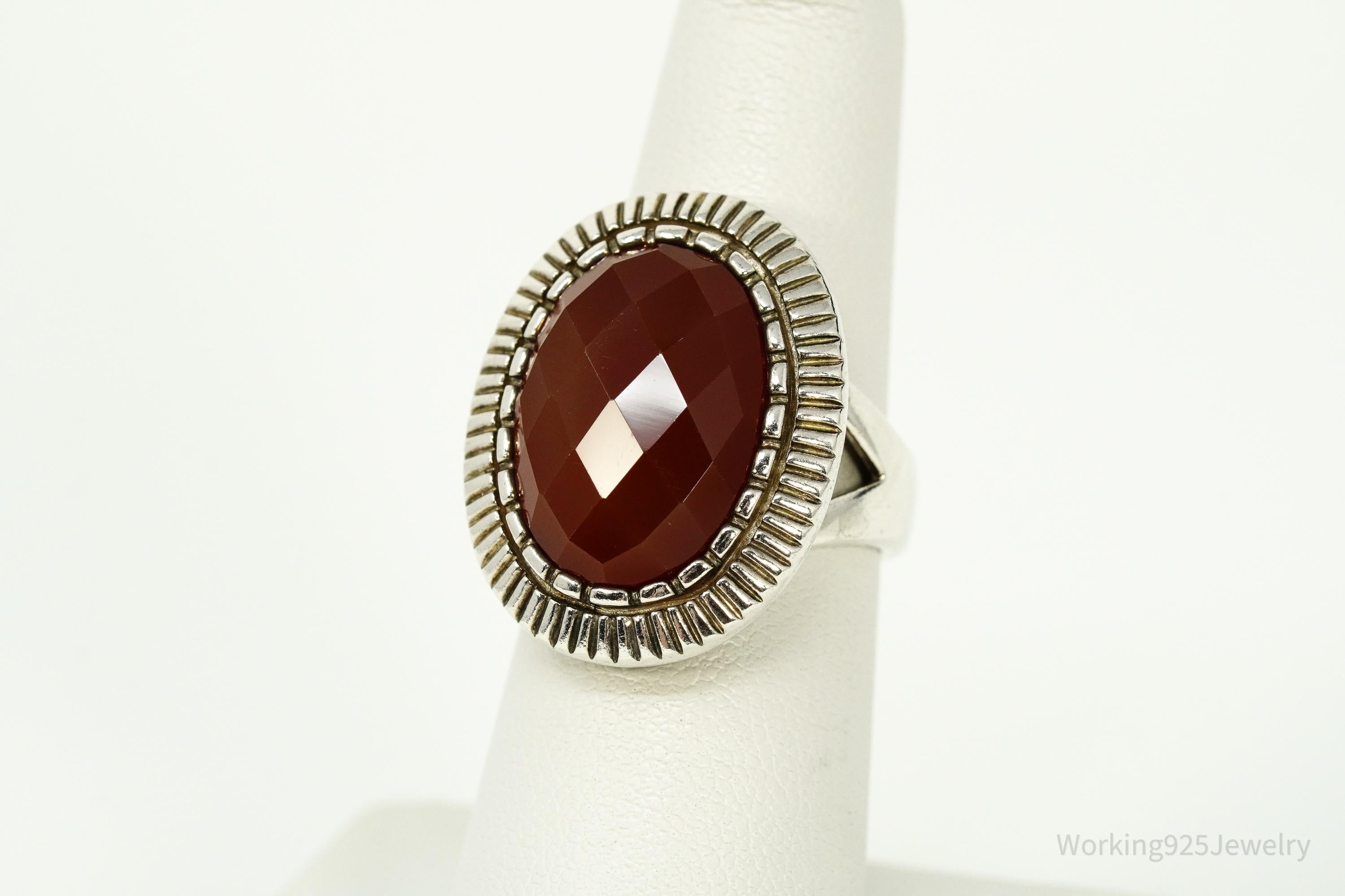 Vintage Designer Whitney Kelly Carnelian Sterling Silver Ring - Size 6