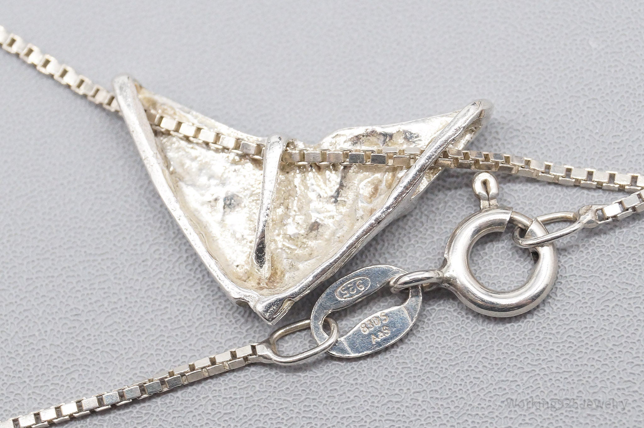 RARE Vintage Norwegian Modernist Ole Aas Sterling Silver Chain Necklace 18"