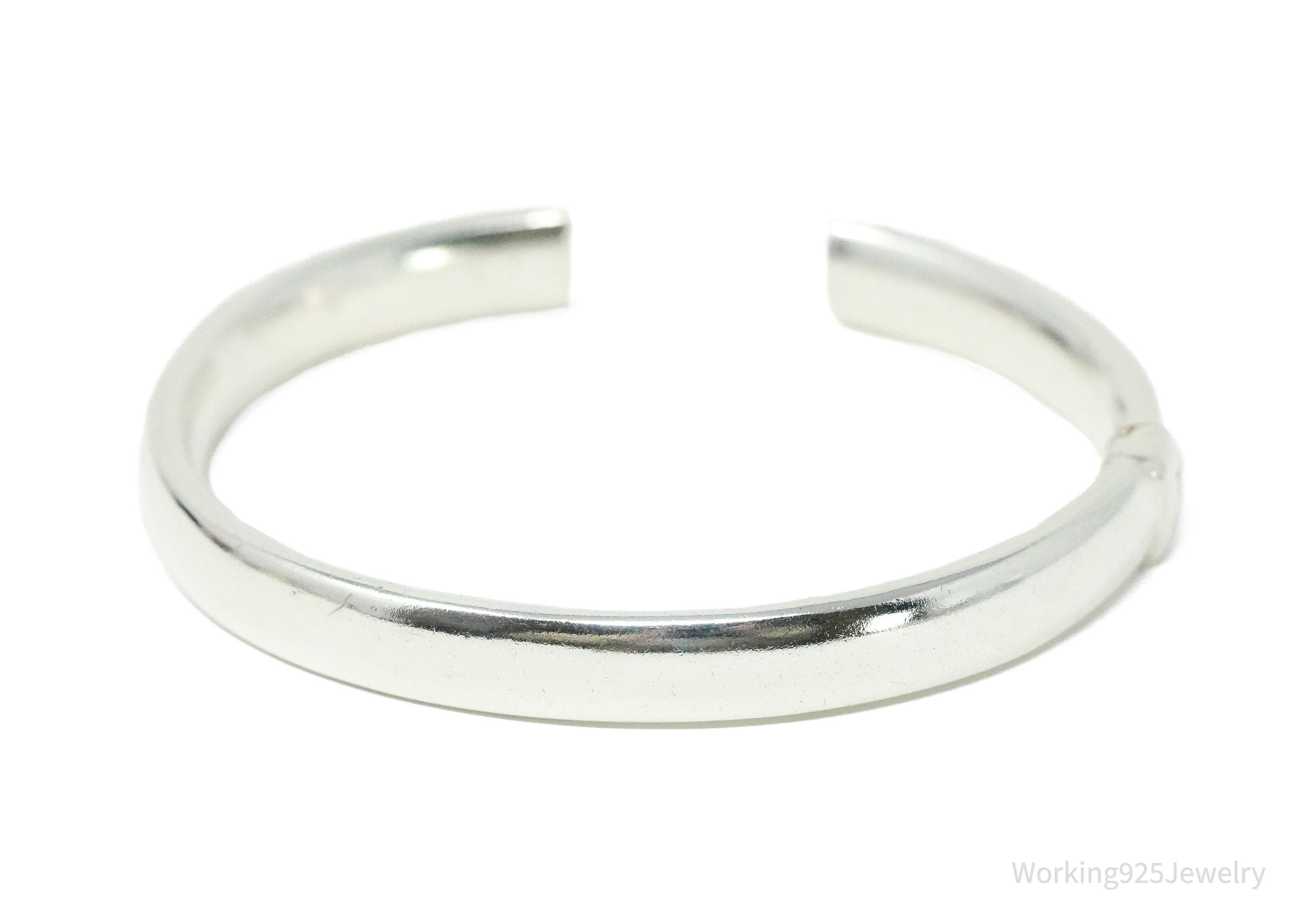 Vintage Italian Designer MILOR Heavy 950 Fine Silver Cuff Bracelet 6 5/8"