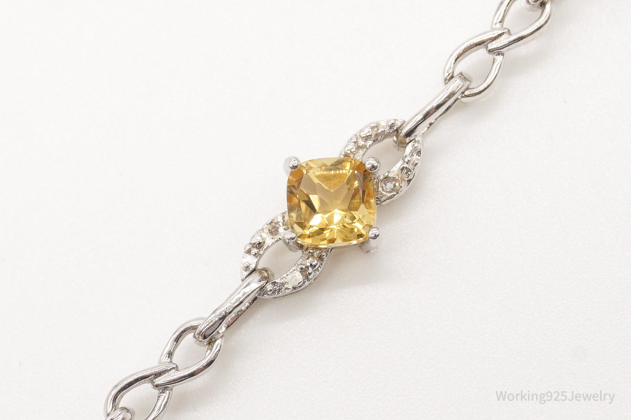 Vintage Citrine Sterling Silver Bracelet