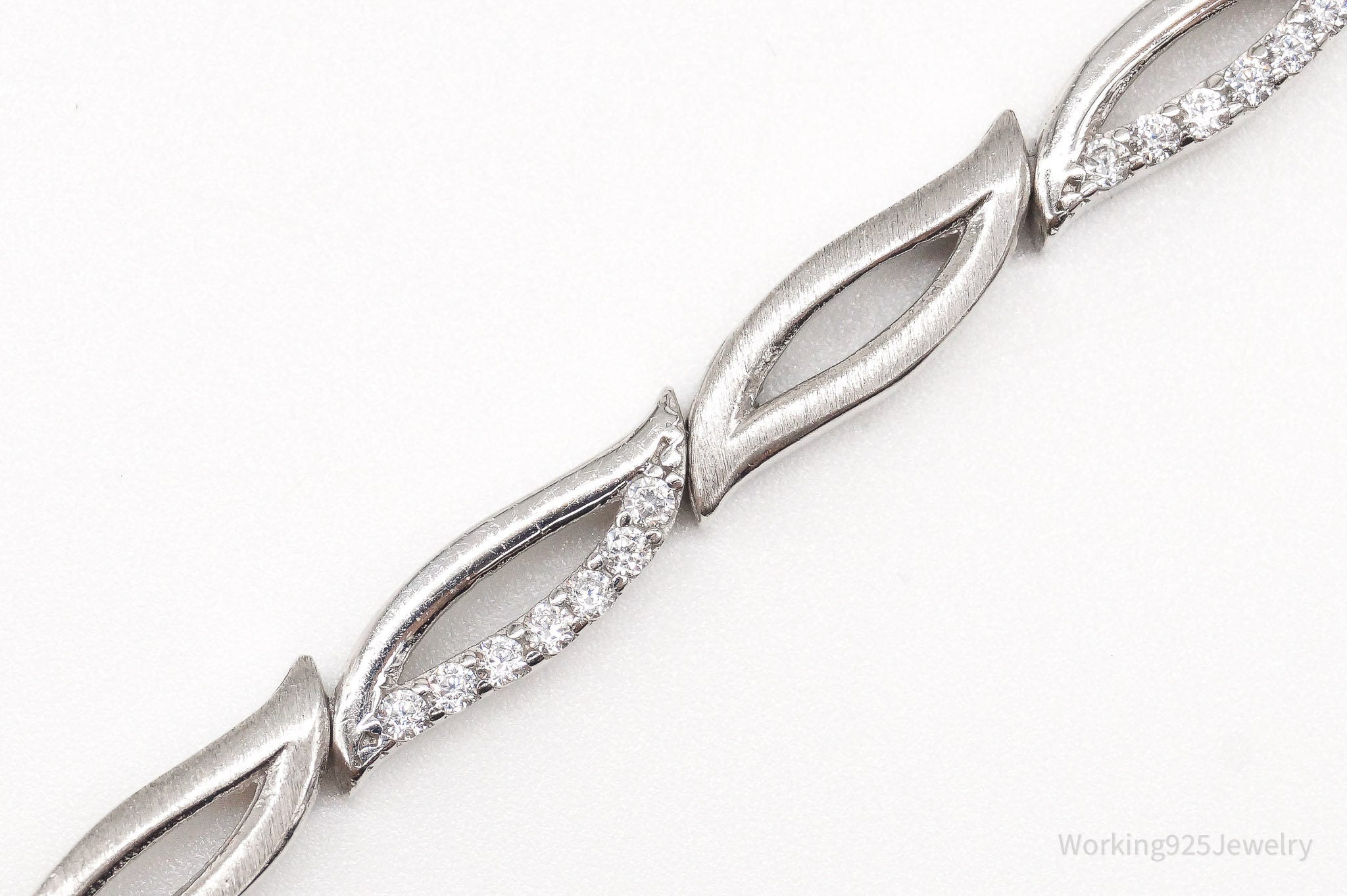 Vintage Warsaw Poland Cubic Zirconia Sterling Silver Bracelet