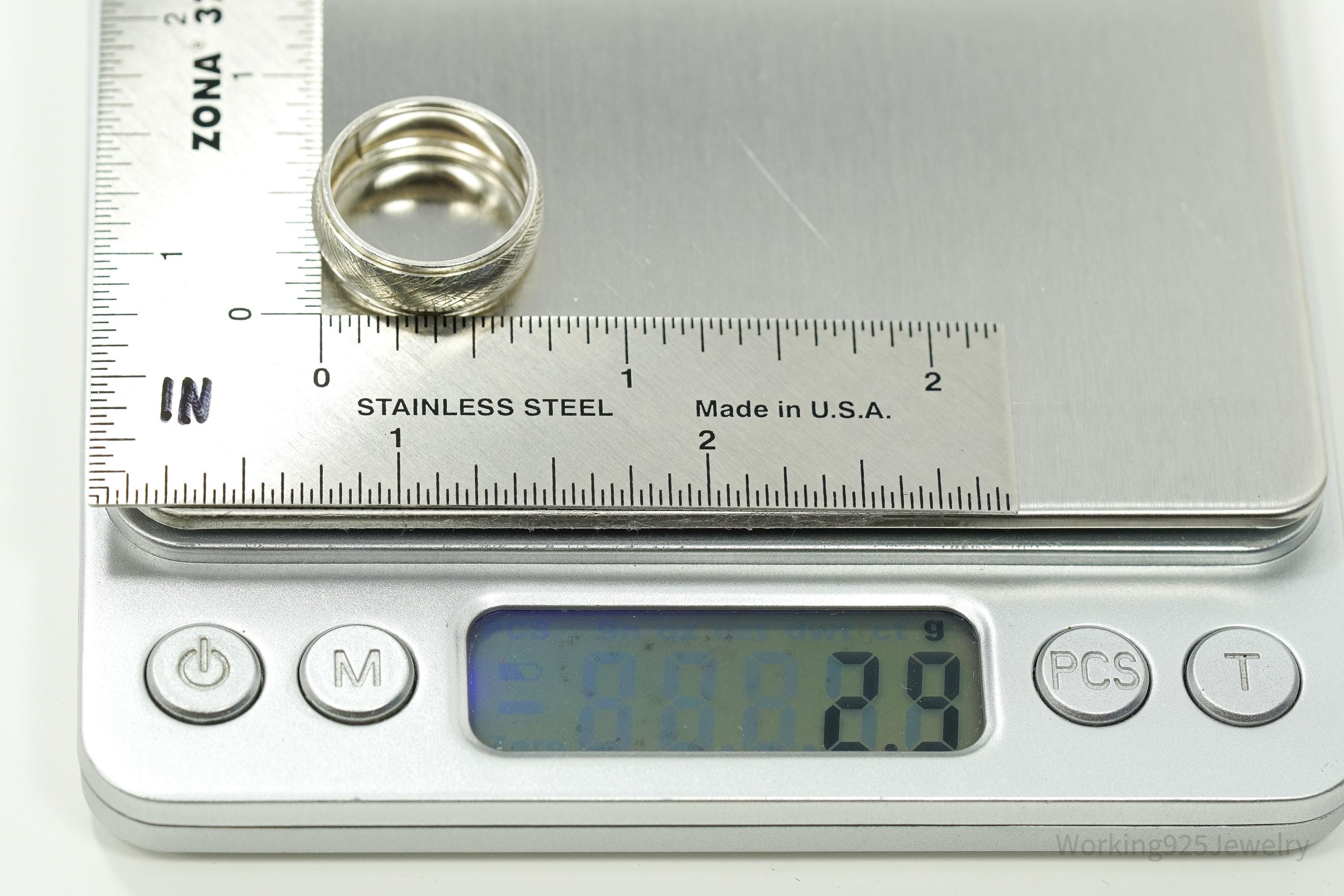 Antique Designer Sterling Silver Band Ring - Size 6