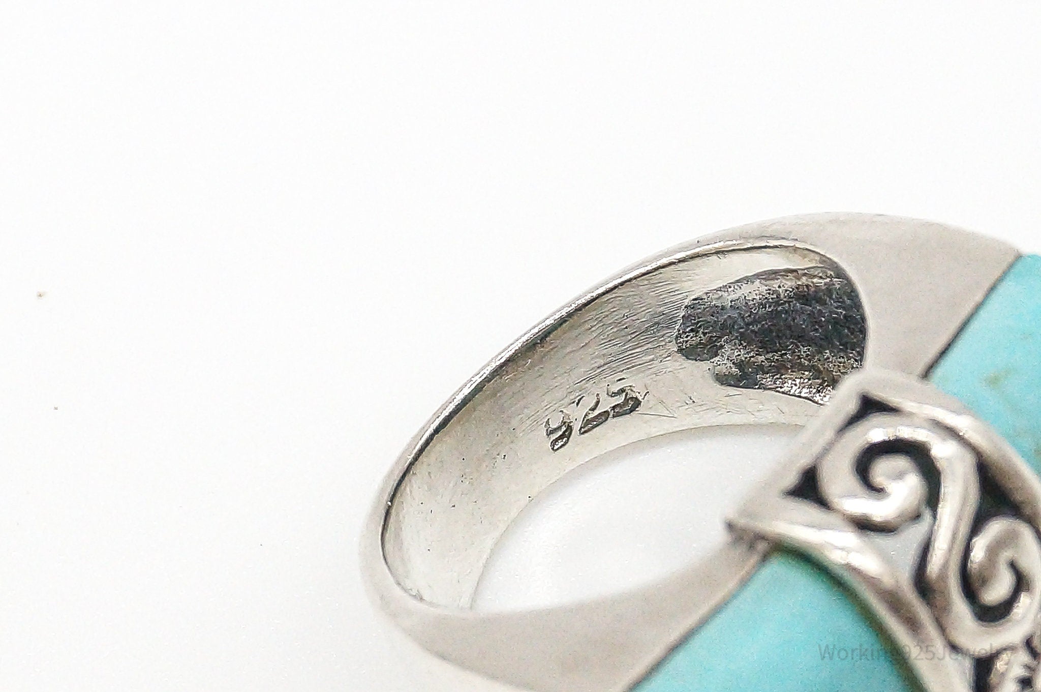 Vintage Turquoise Sterling Silver Ring - Size 5.25