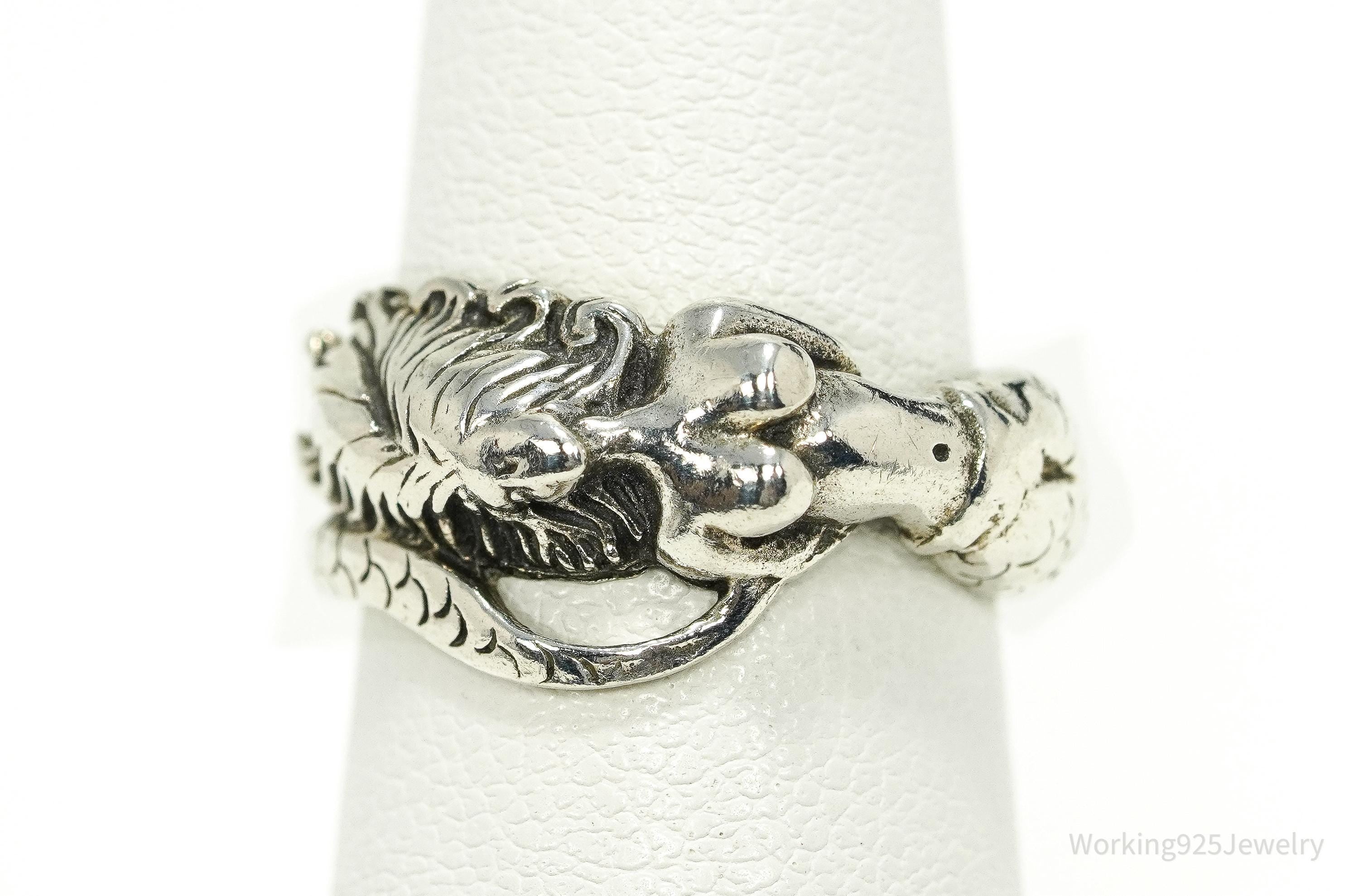 Vintage Wrapped Mermaid Sterling Silver Ring - Size 5.25