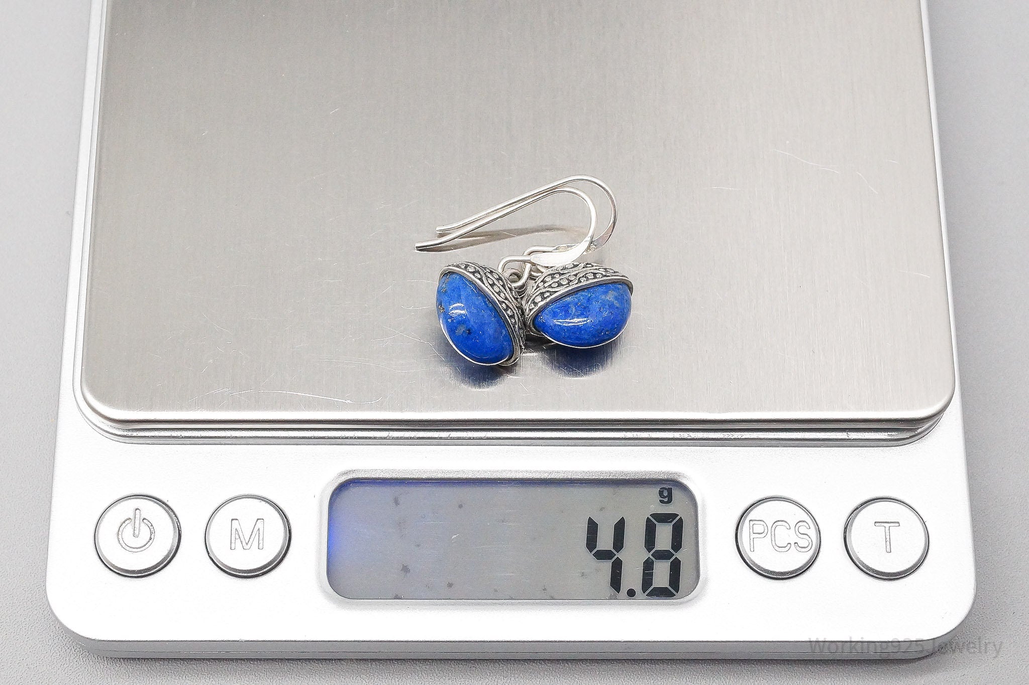 Vintage Blue Lapis Lazuli Southwestern Sterling Silver Earrings