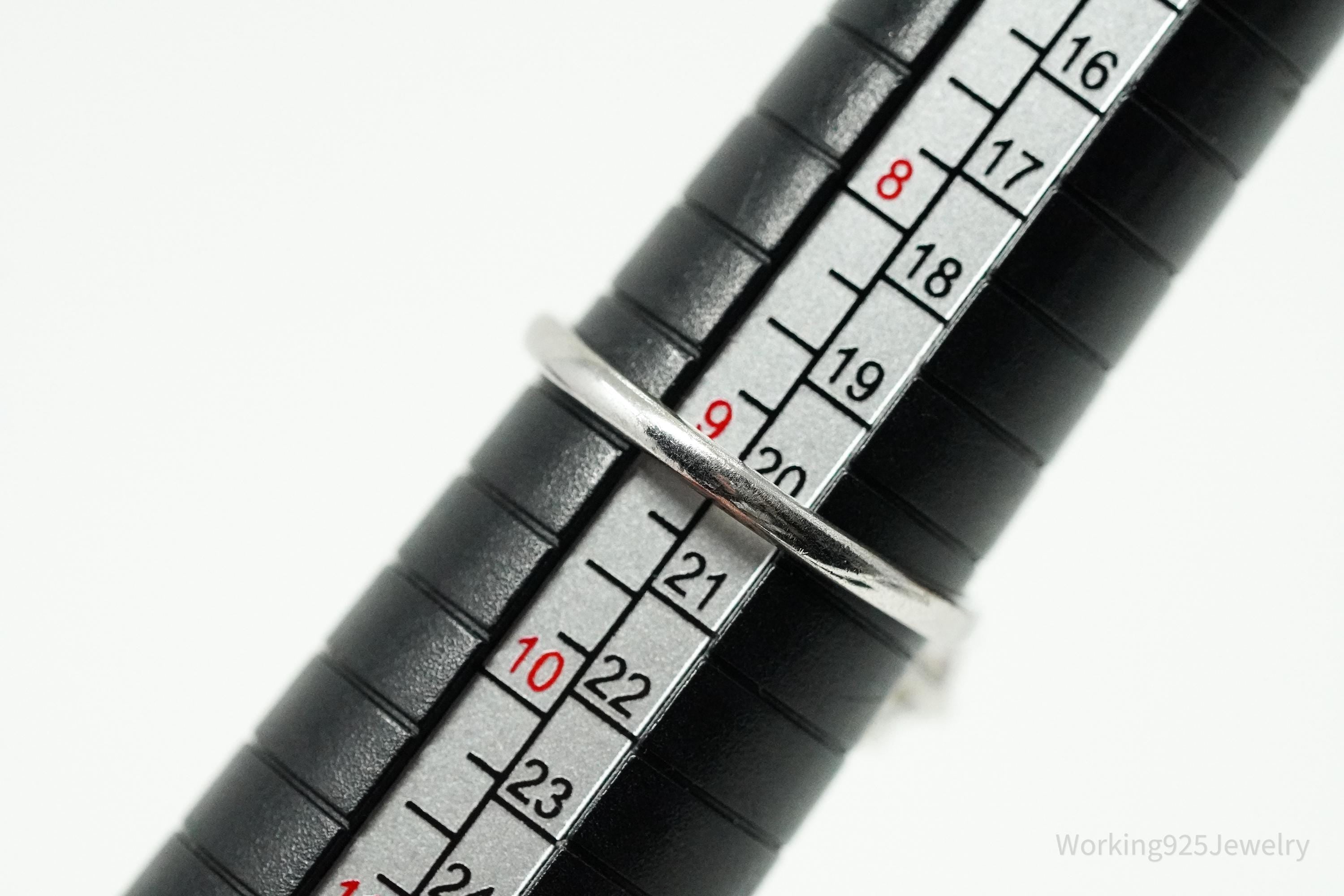 RARE Vintage Mid Century Vargas Mfg. Co. White Topaz Sterling Silver Ring - Size 9