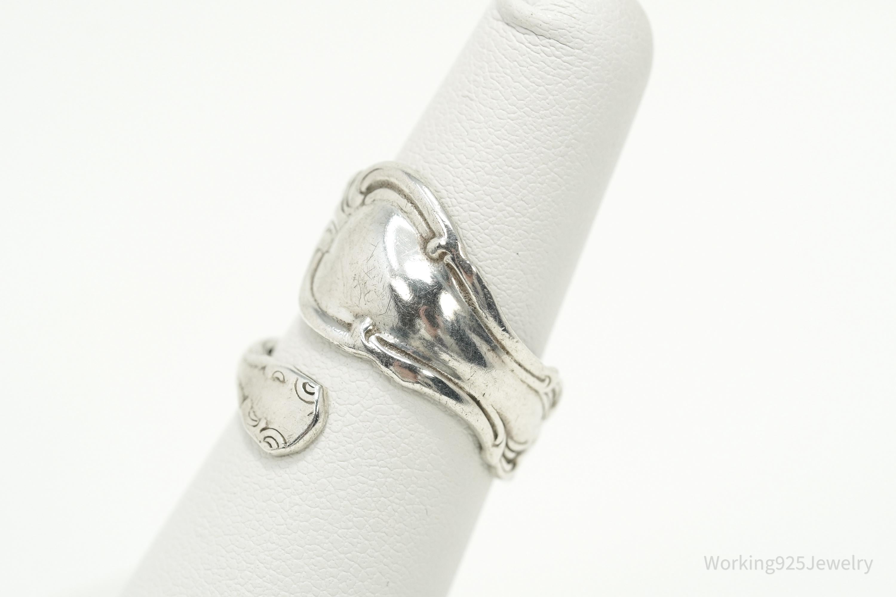 Vintage Cellini Sterling Silver Spoon Ring - Size 7