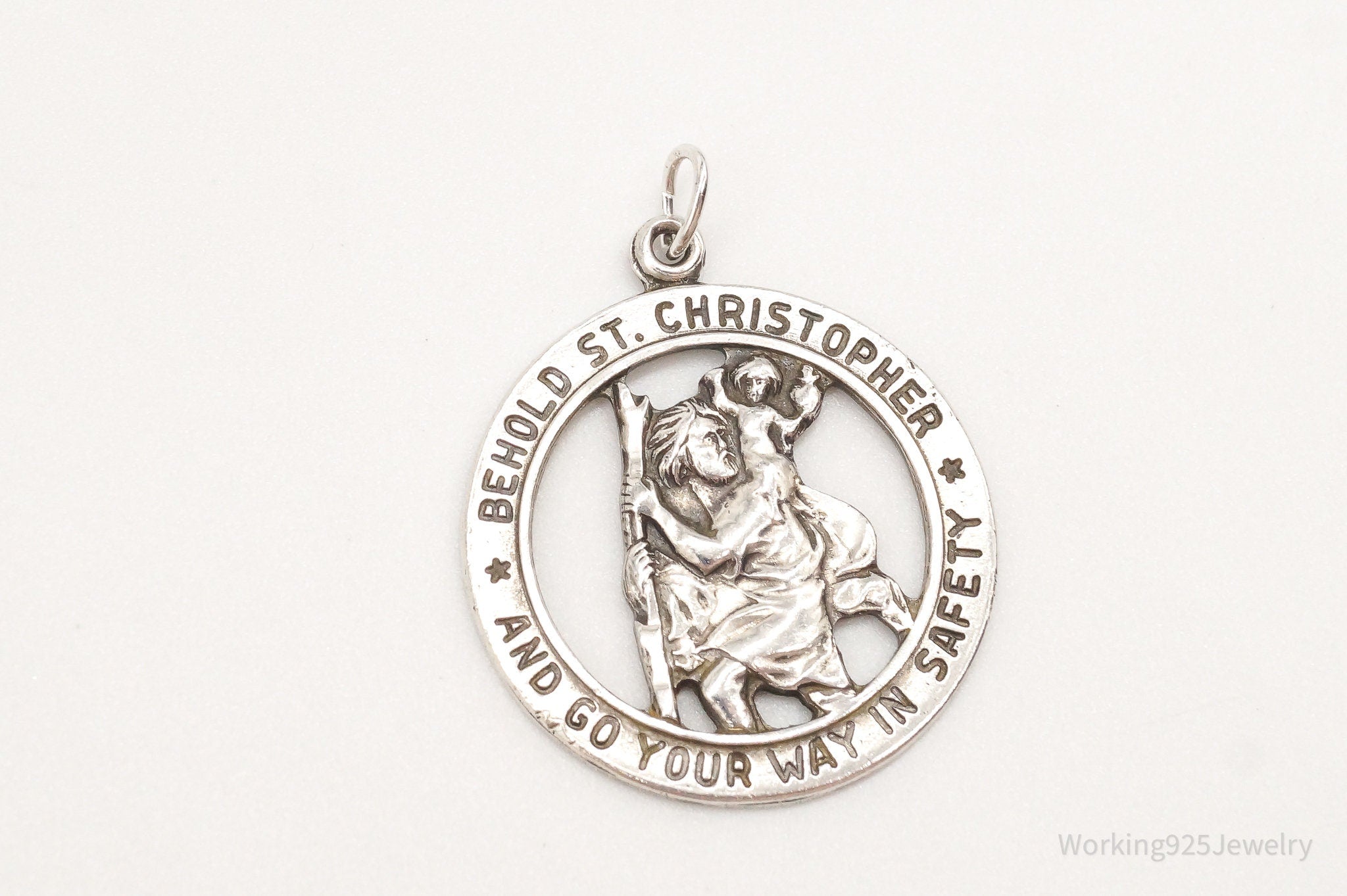 Vintage Saint Christopher Sterling Silver Pendant