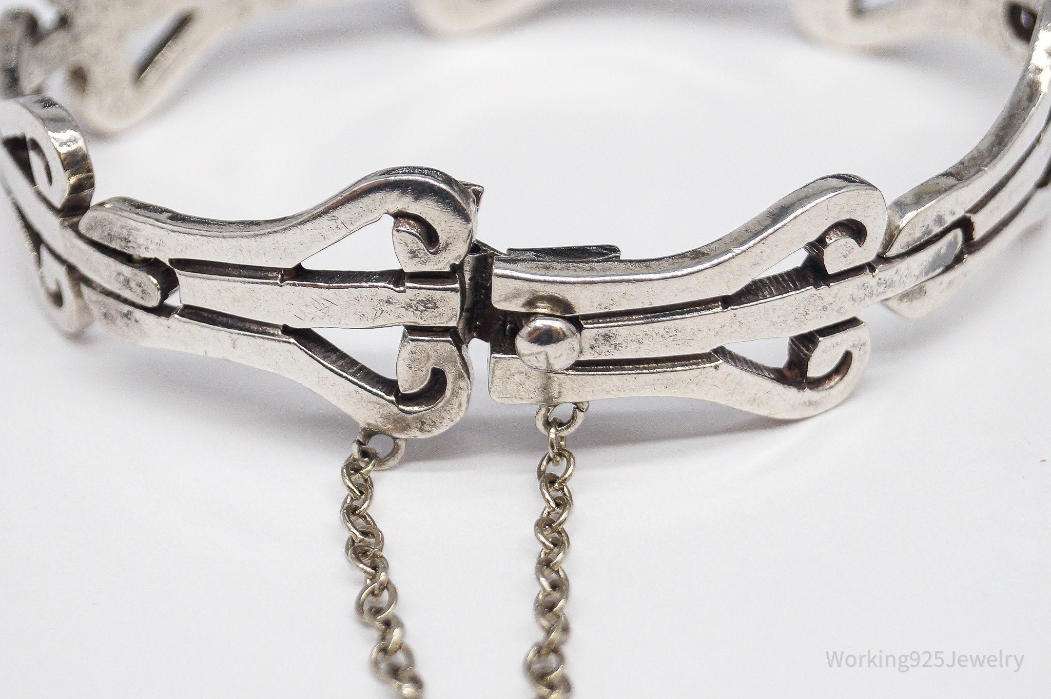 Vintage Mexico Modernist Jacobo Sterling Silver Bracelet - 7"