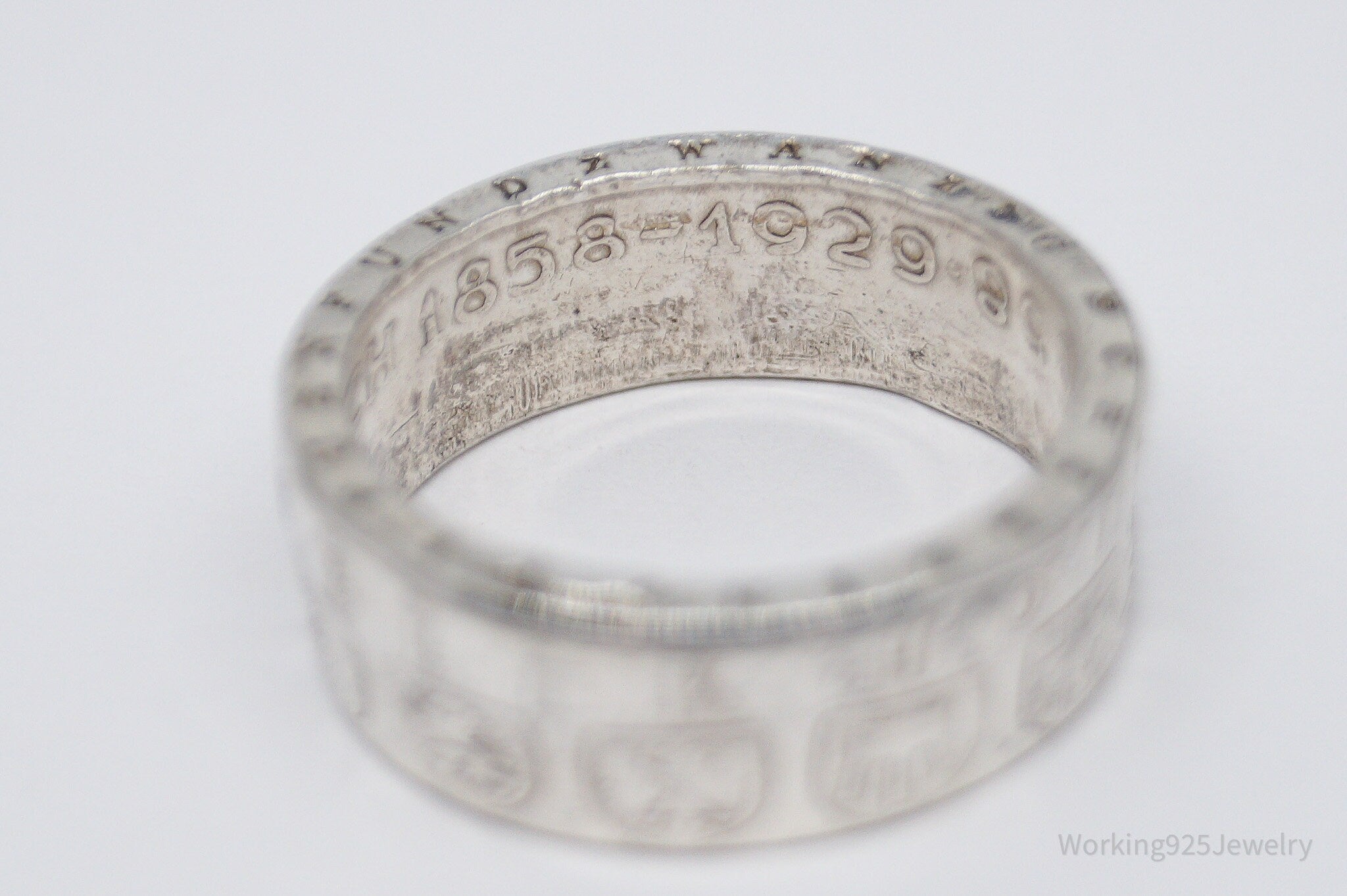 Vintage 1958 Austria Schilling Silver Coin Ring - Size 11.5