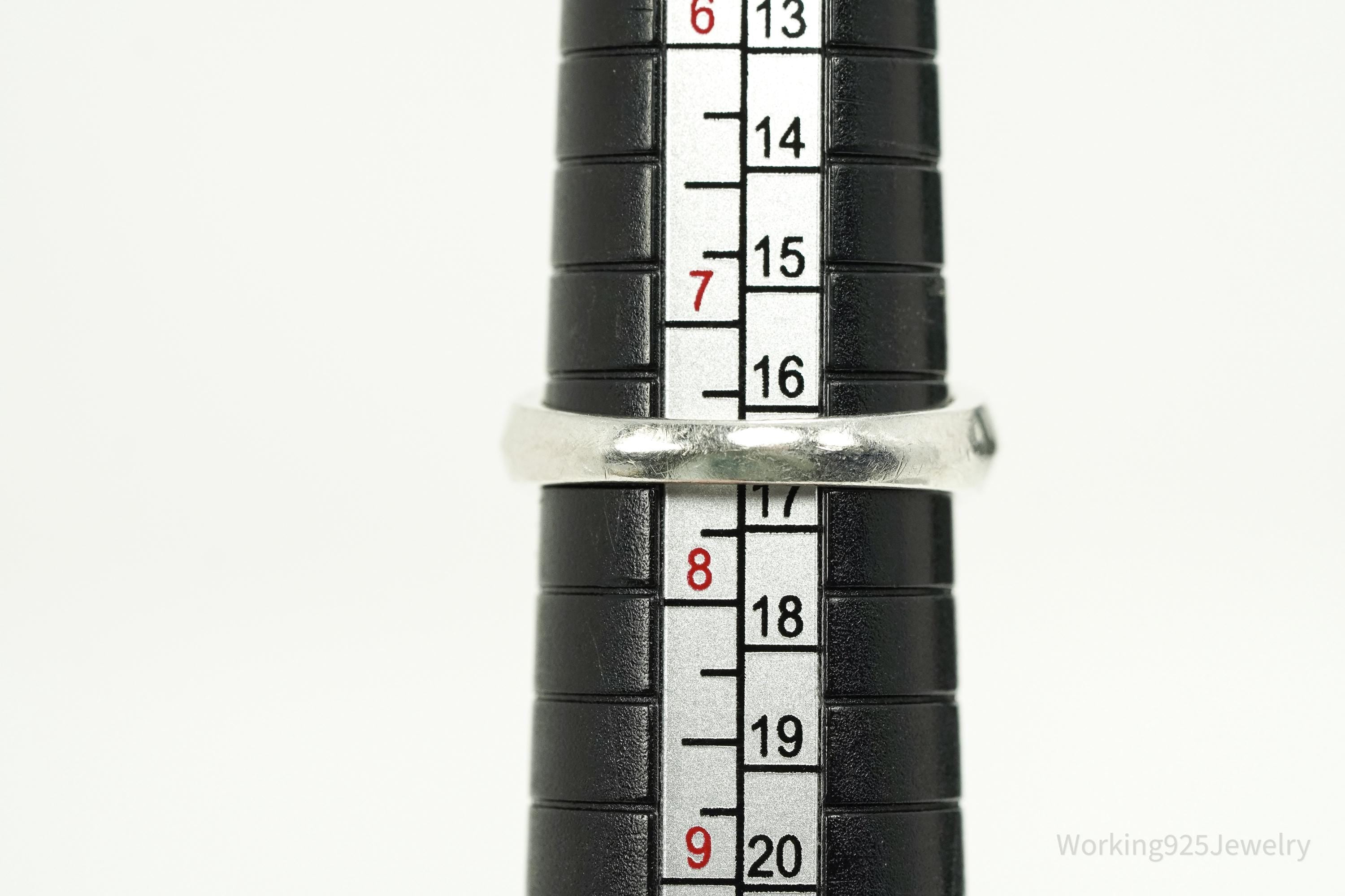 Vintage Blue Lace Agate & Tanzanite Sterling Silver Ring - Size 7.5