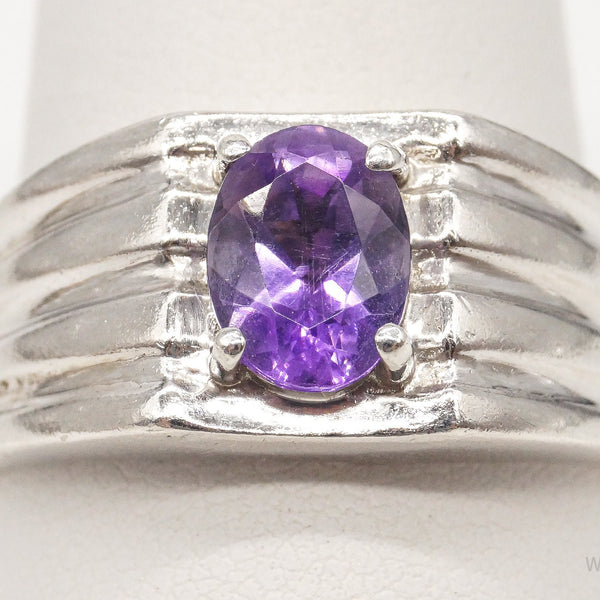 Amethyst Gemstone Handmade Rings 5pcs Lot 925 Silver Plated Jewelry