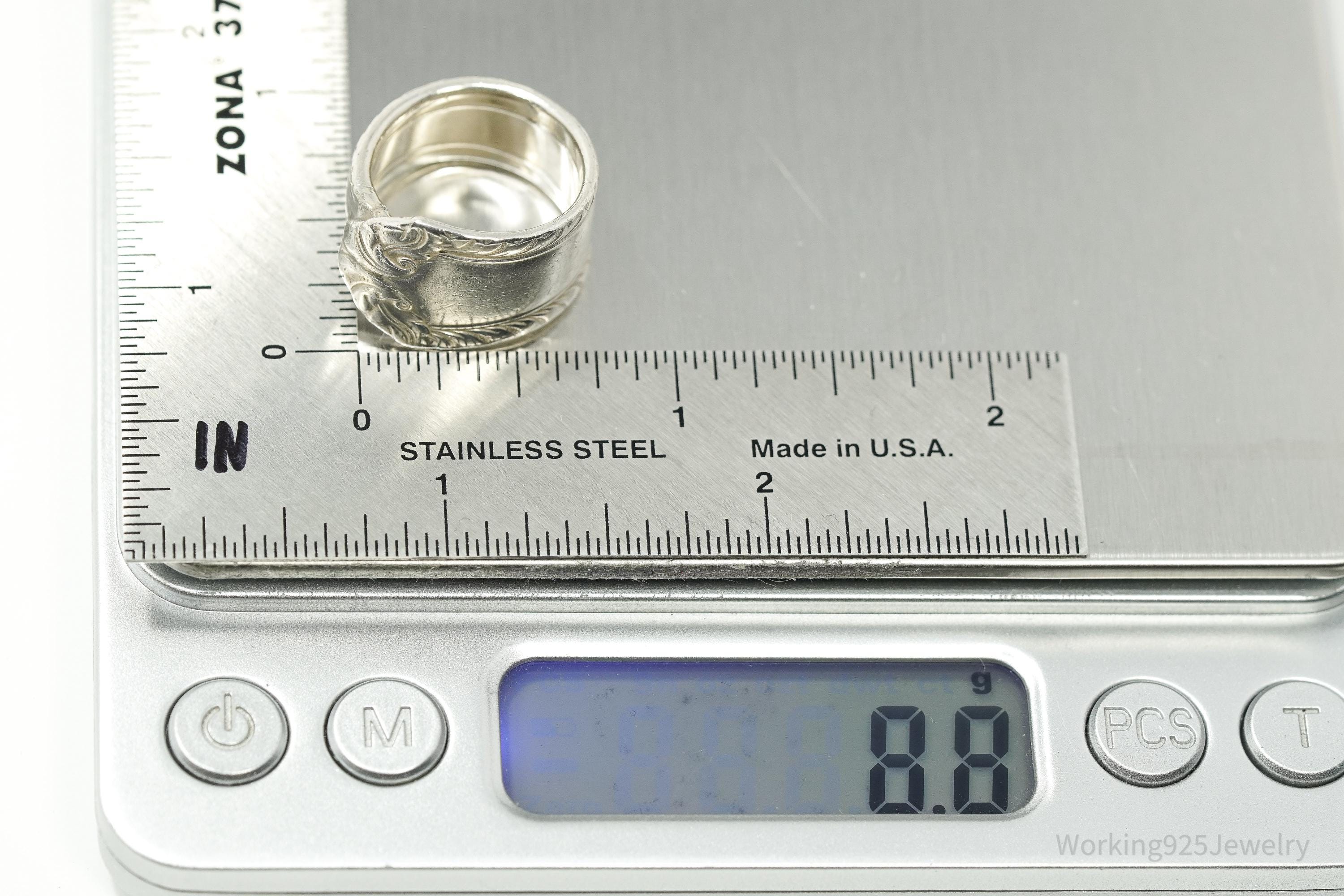 Antique Silver Spoon Ring Size 6.5