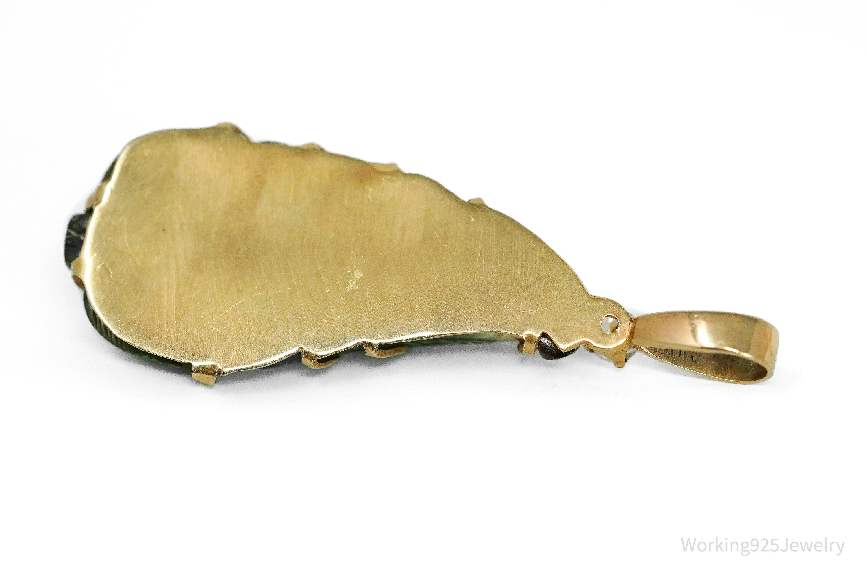 Diamond & Natural Tourmaline 14K Yellow Gold Necklace Pendant