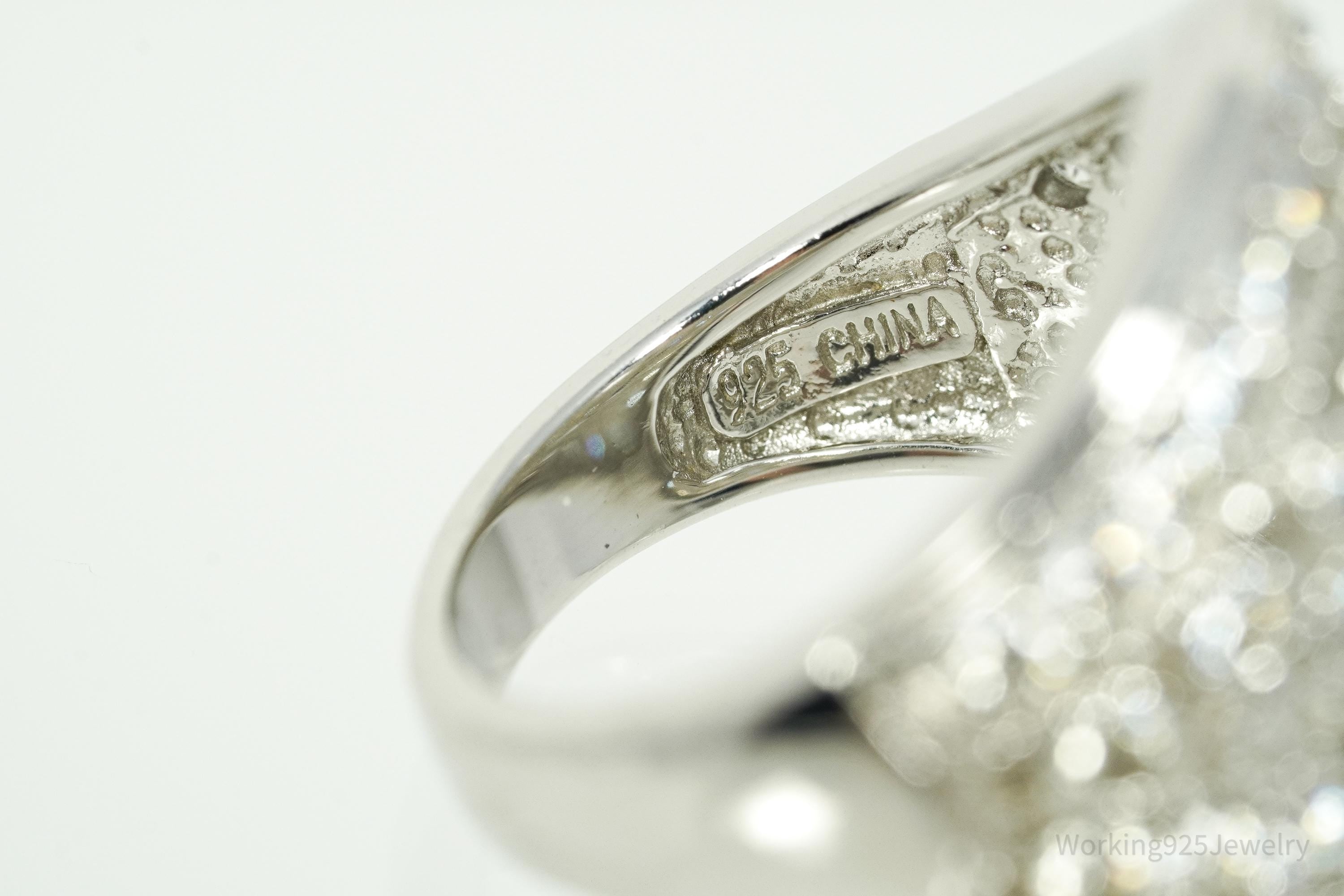 Vintage Cubic Zirconia Sterling Silver Ring - Size 5