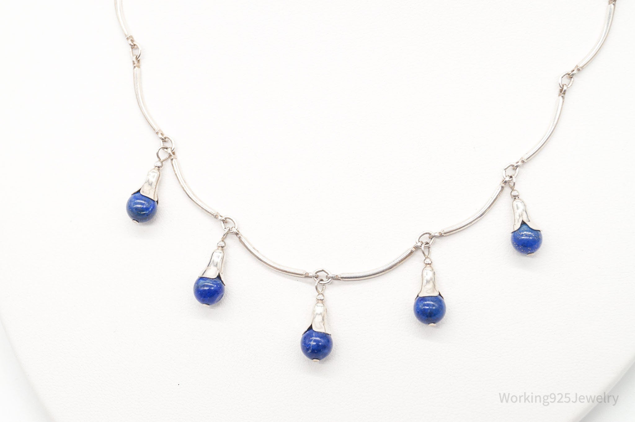 VTG Southwestern Carolyn Pollack Relios Lapis Lazuli Sterling Silver Necklace