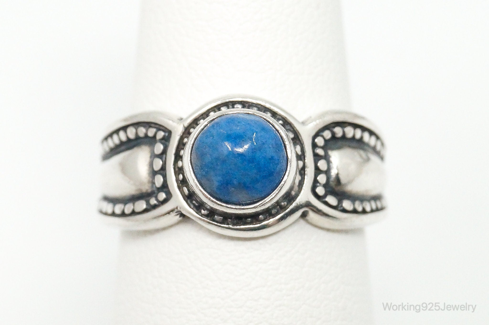 Vintage Southwestern Style Lapis Lazuli Sterling Silver Ring - Size 5.75