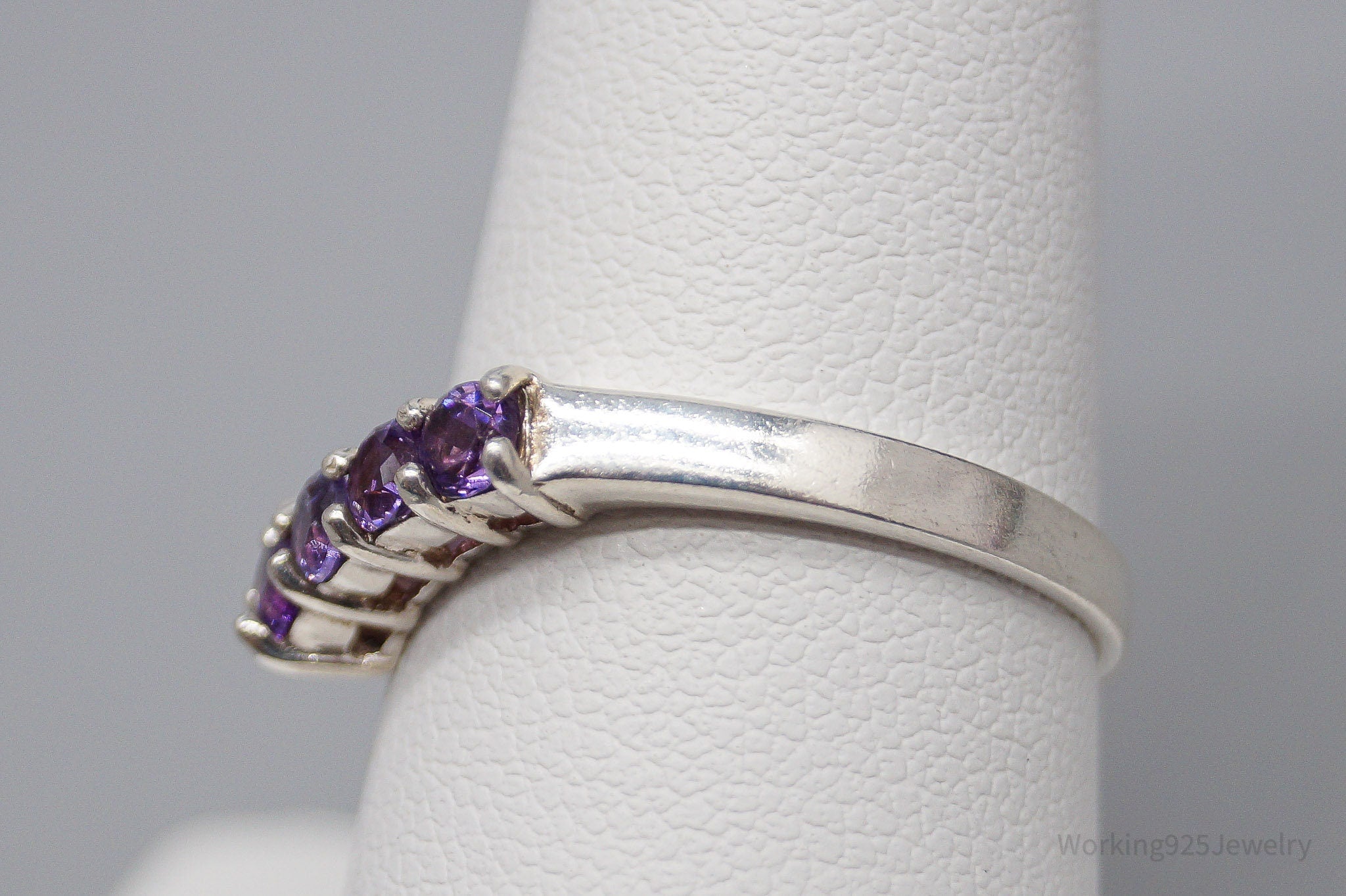 Vintage Amethyst Sterling Silver Ring - Size 8