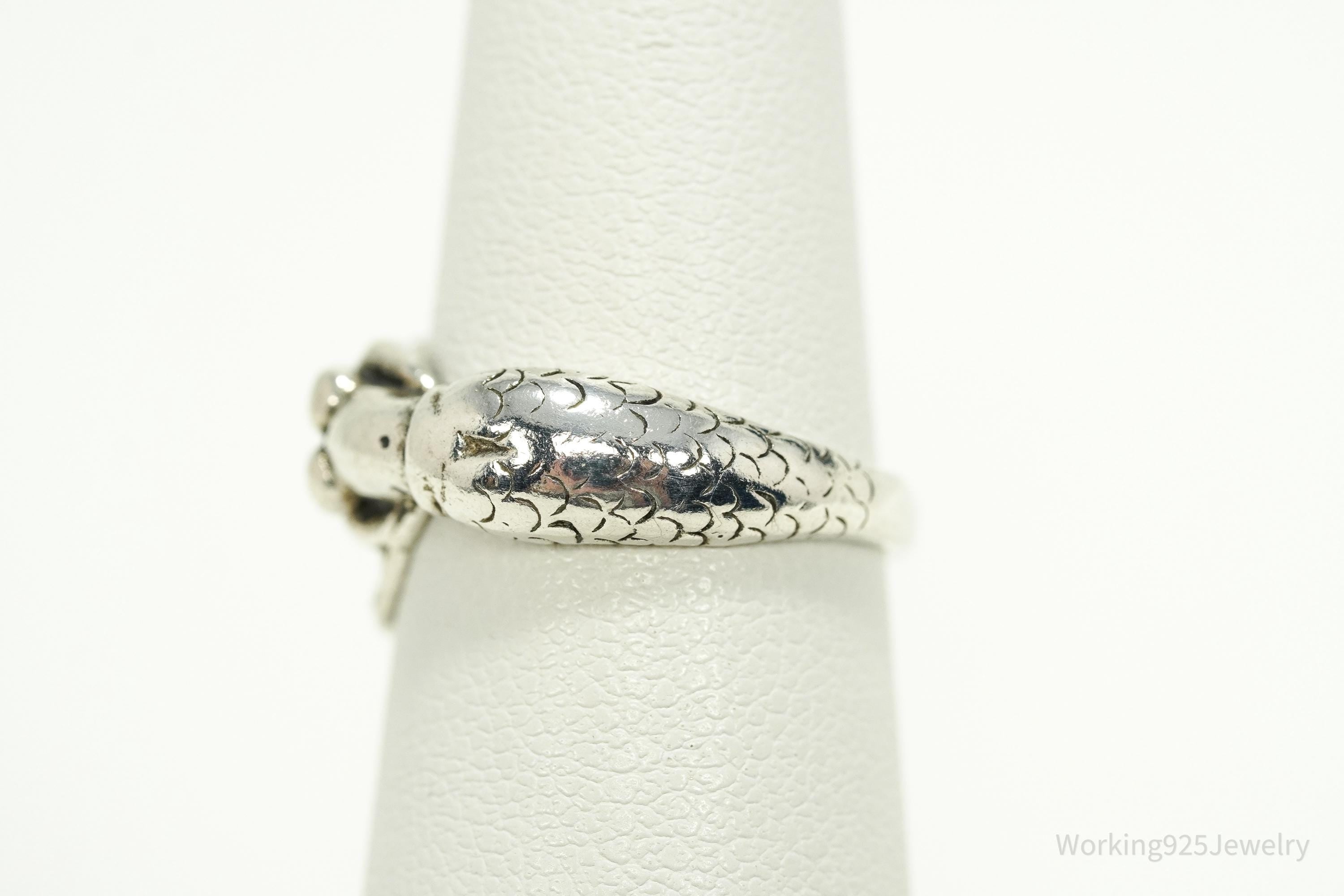 Vintage Wrapped Mermaid Sterling Silver Ring - Size 5.25