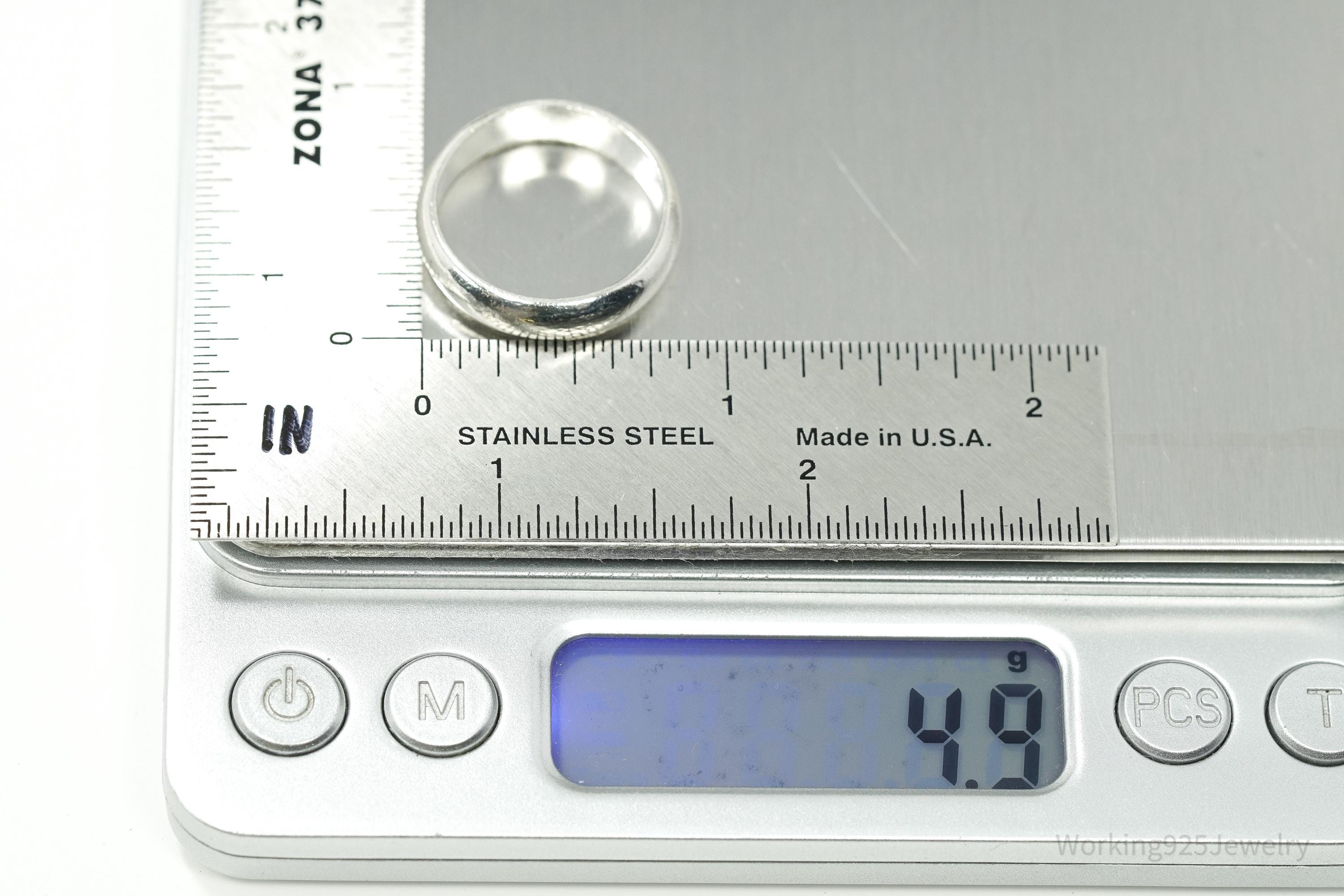 Vintage Sterling Silver Band Ring - Size 8.75