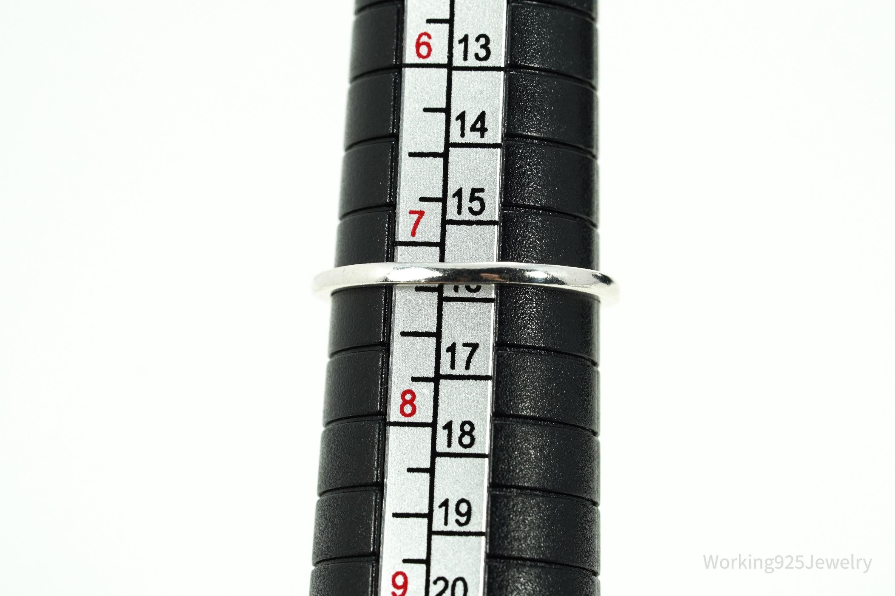 Vintage Cubic Zirconia Sterling Silver Ring - Size 7.25