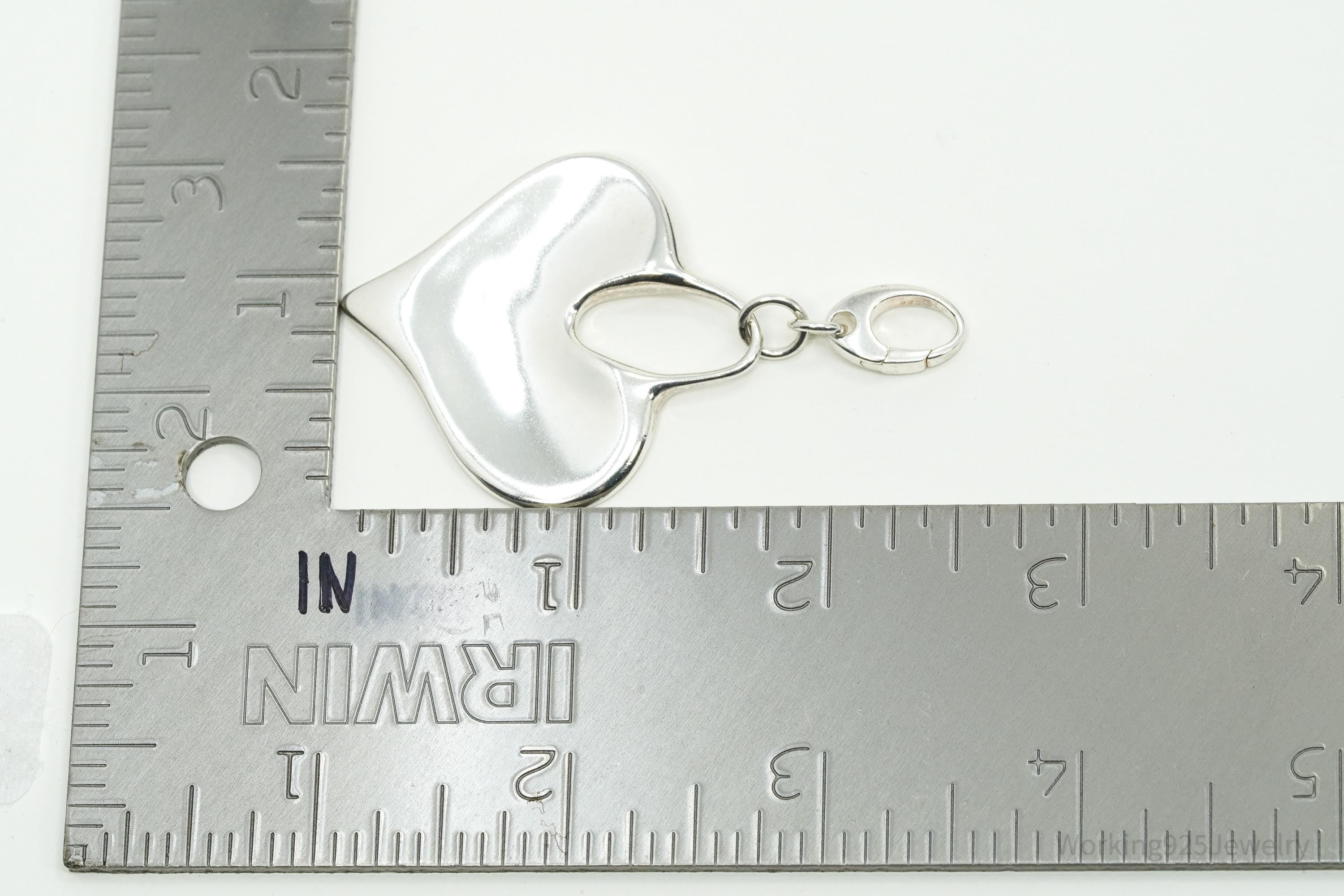 Designer RLM Studios Robert Lee Morris Large Heart Sterling Silver Pendant