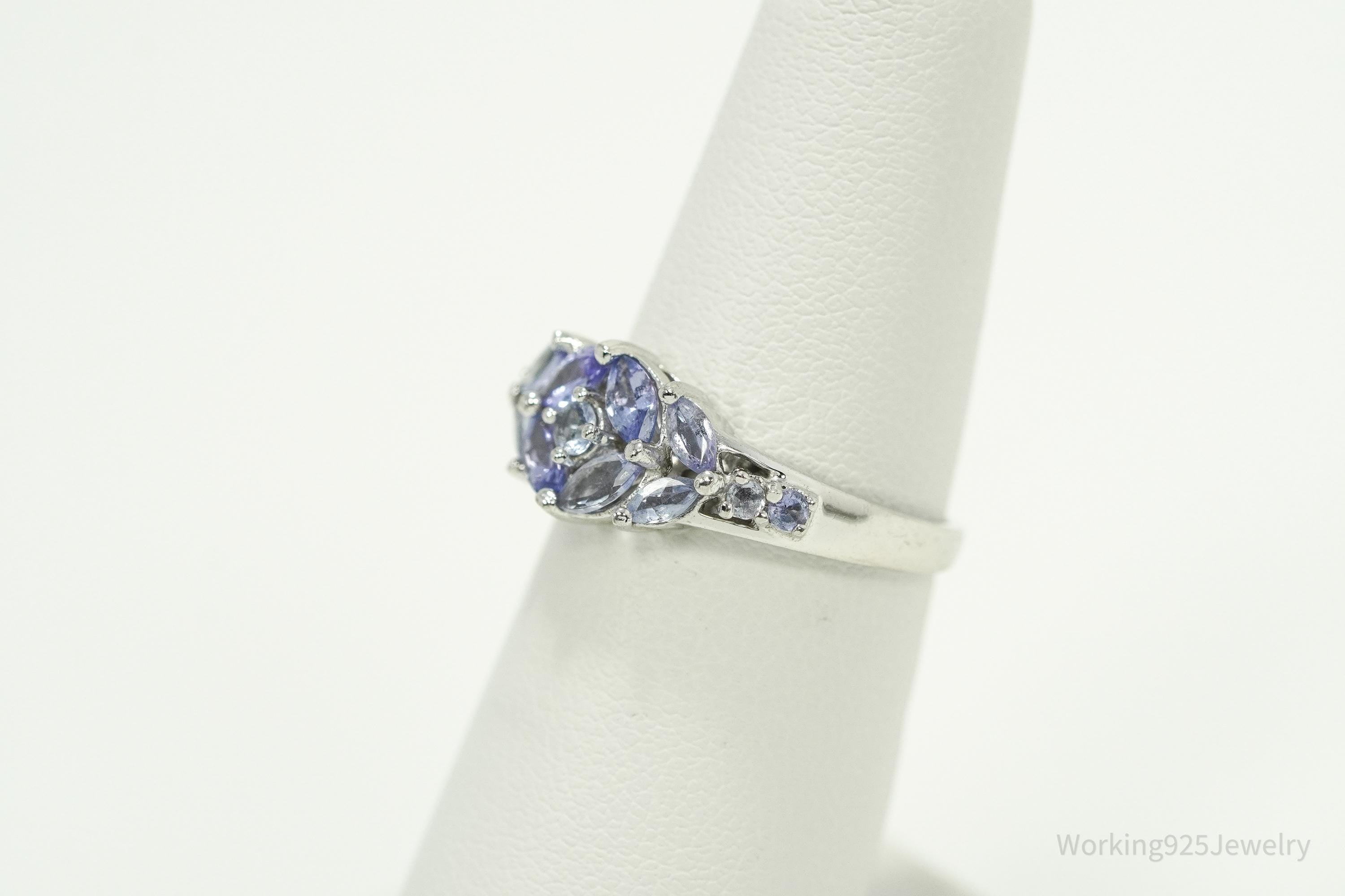 Vintage Designer STAUER Tanzanite Sterling Silver Ring - Size 6.25