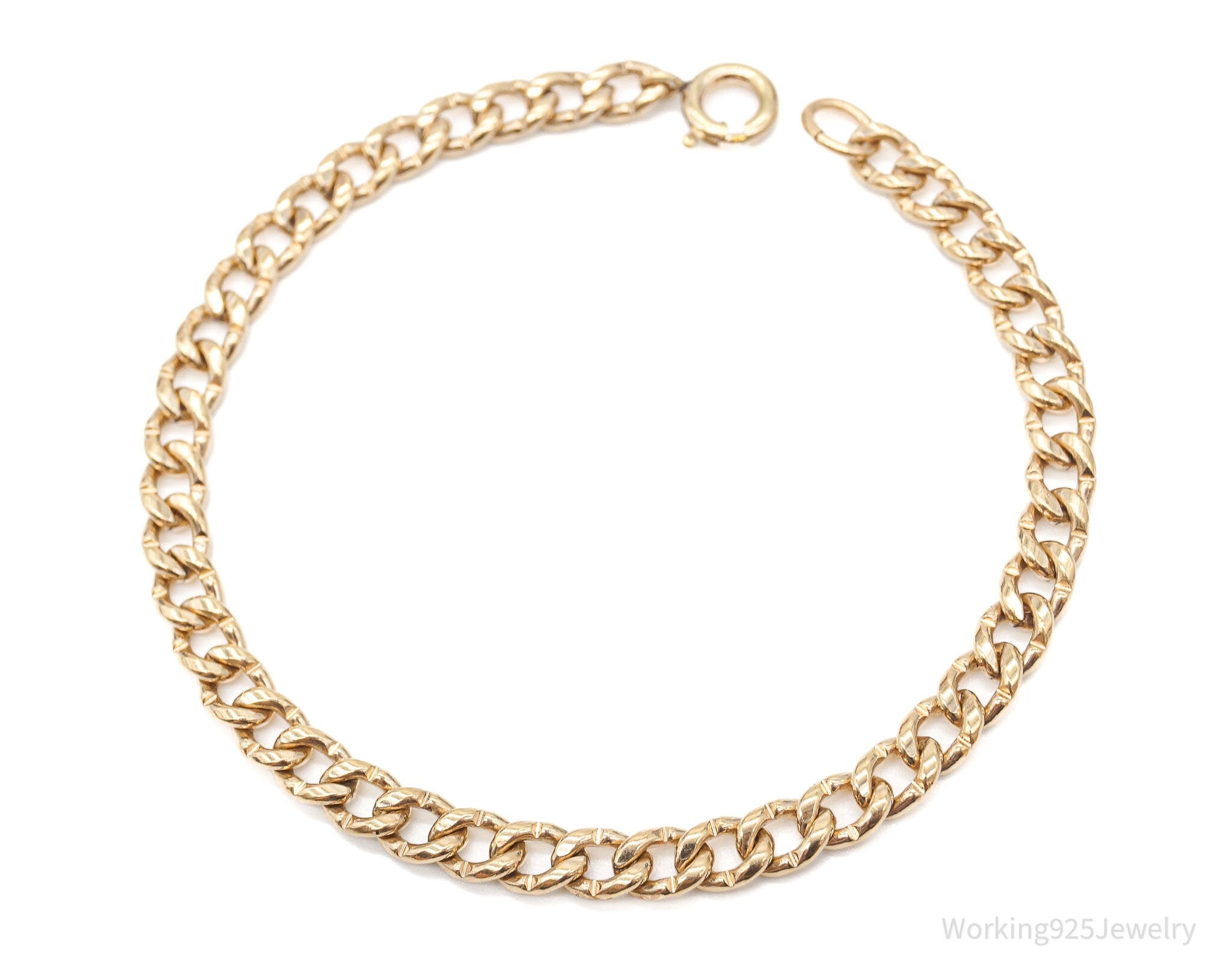 Vintage Retro 1950s 1/20 12K Gold Filled Curb Links Bracelet