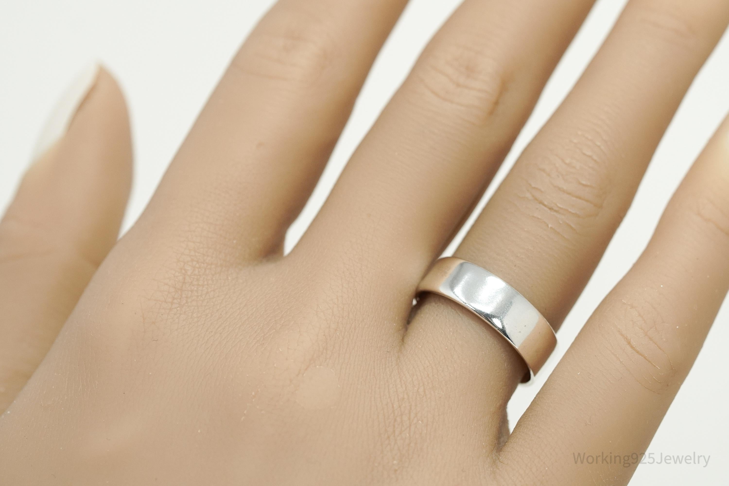 Vintage Native Designer Carolyn Pollack Sterling Silver Band Ring - Size 8.25