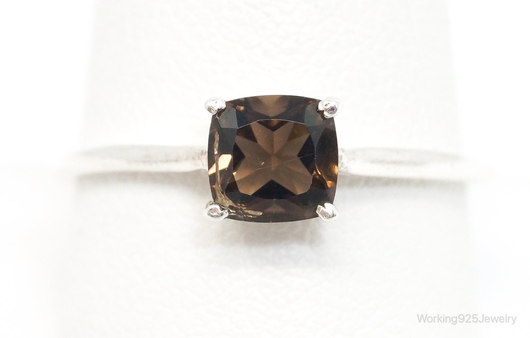 Vintage Smoky Topaz Sterling Silver Ring SZ 10