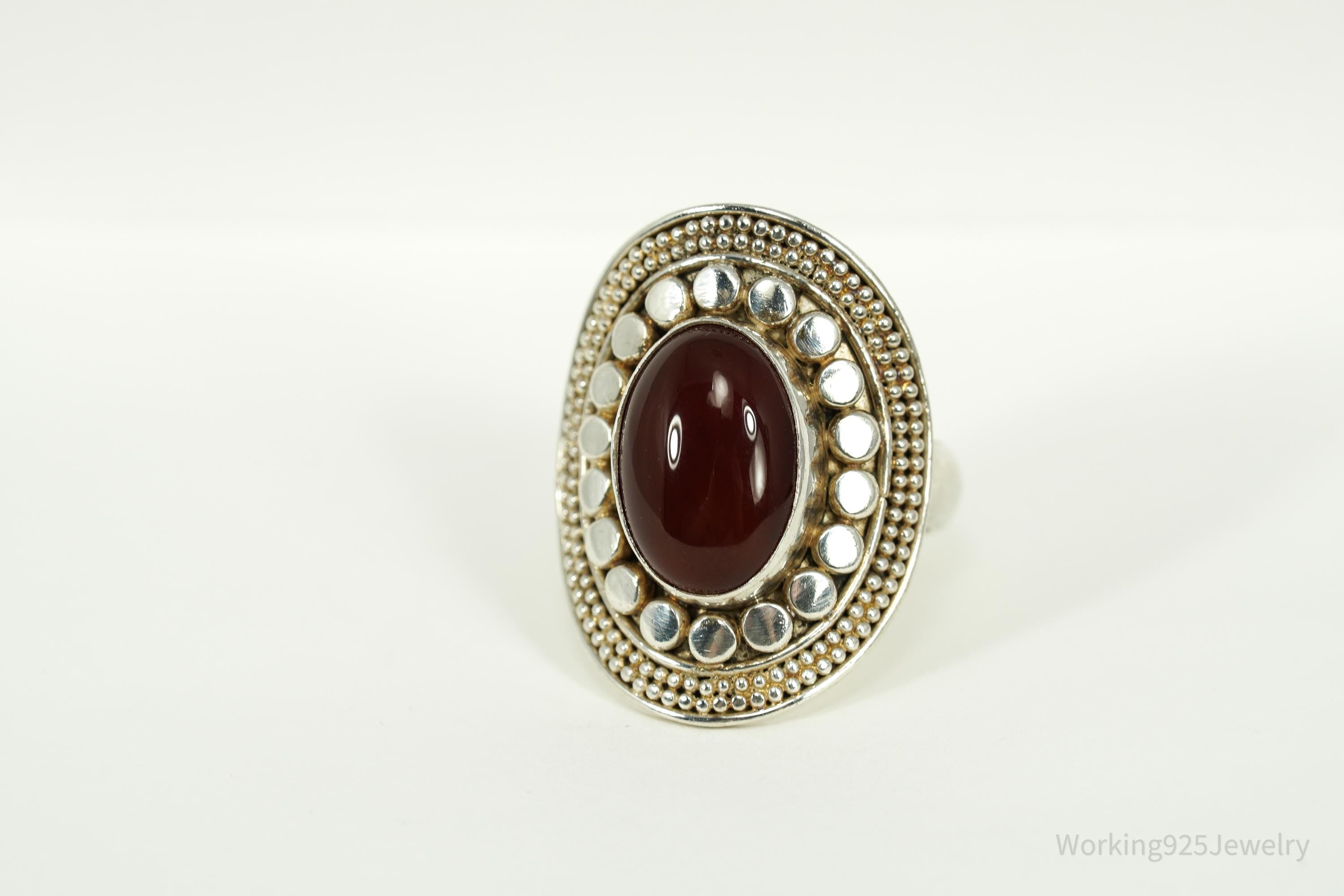 Vintage ATI Carnelian Sterling Silver Ring - Size 6
