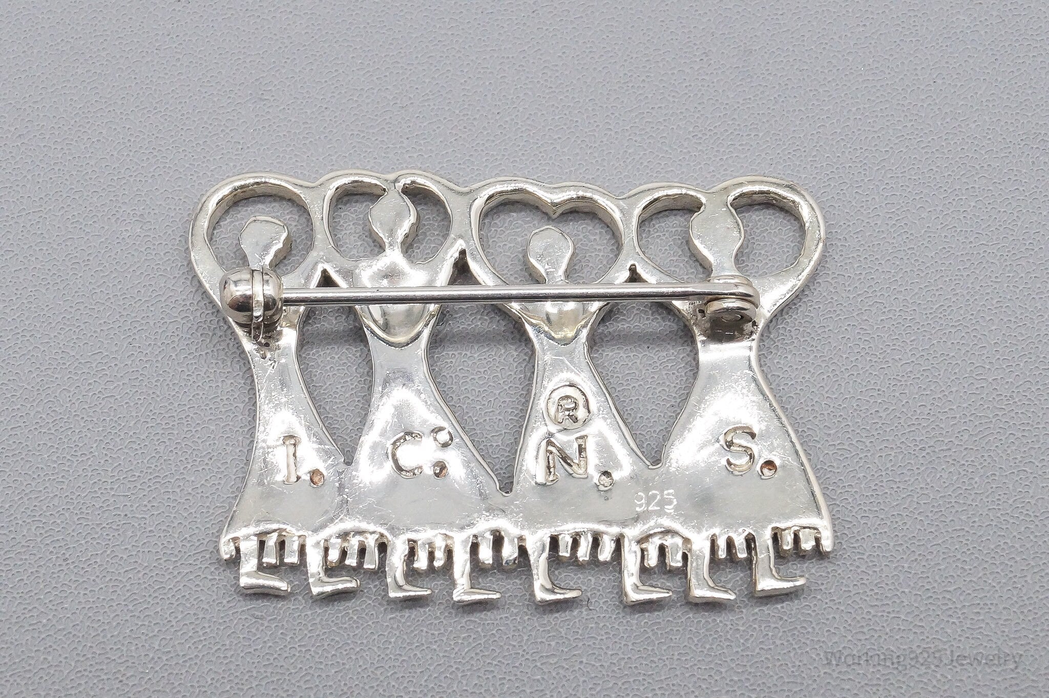 Vintage ICNS Ritual Dancers Sterling Silver Brooch Pin