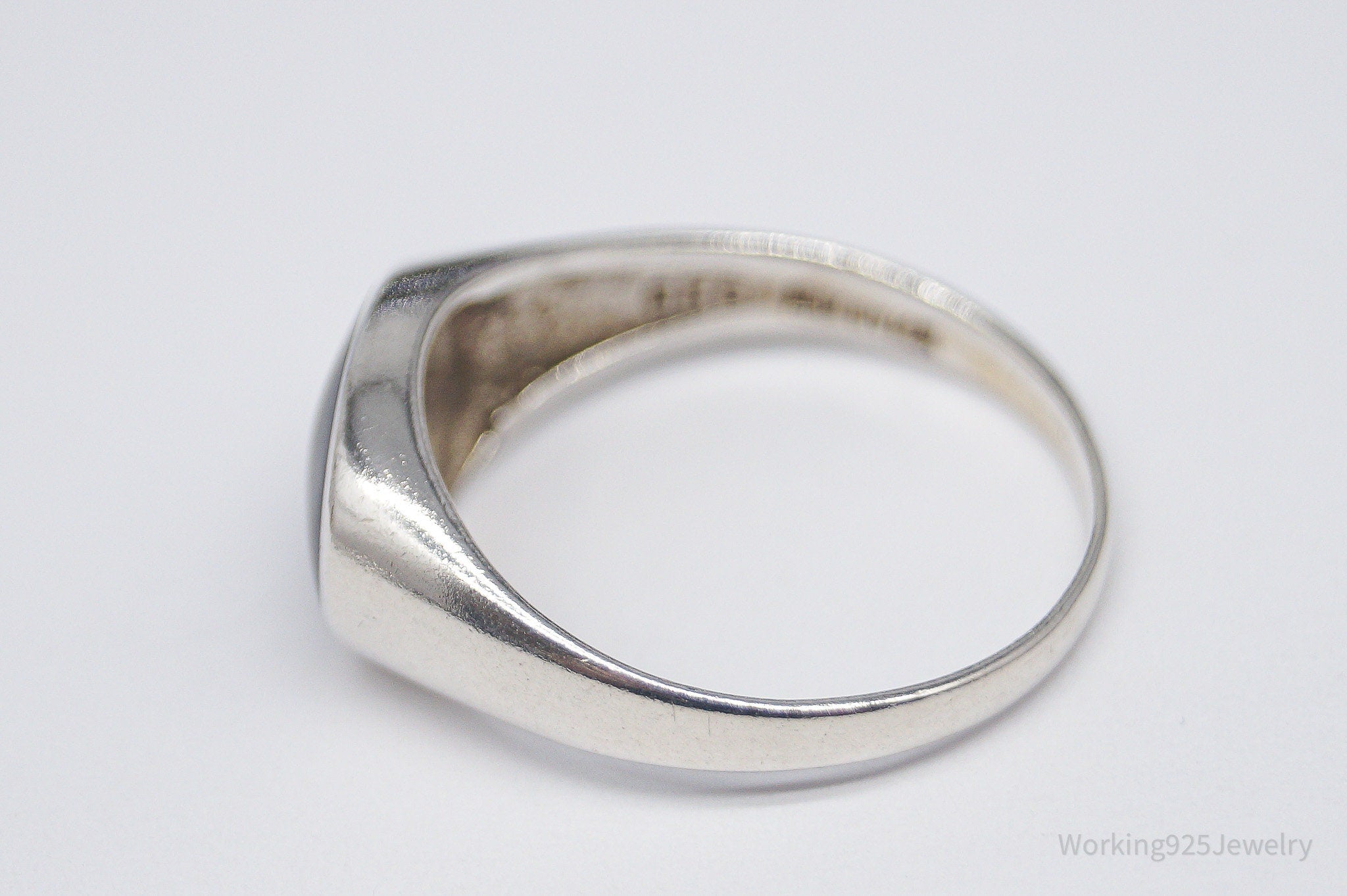 Vintage Black Onyx Sterling Silver Ring - Size 8