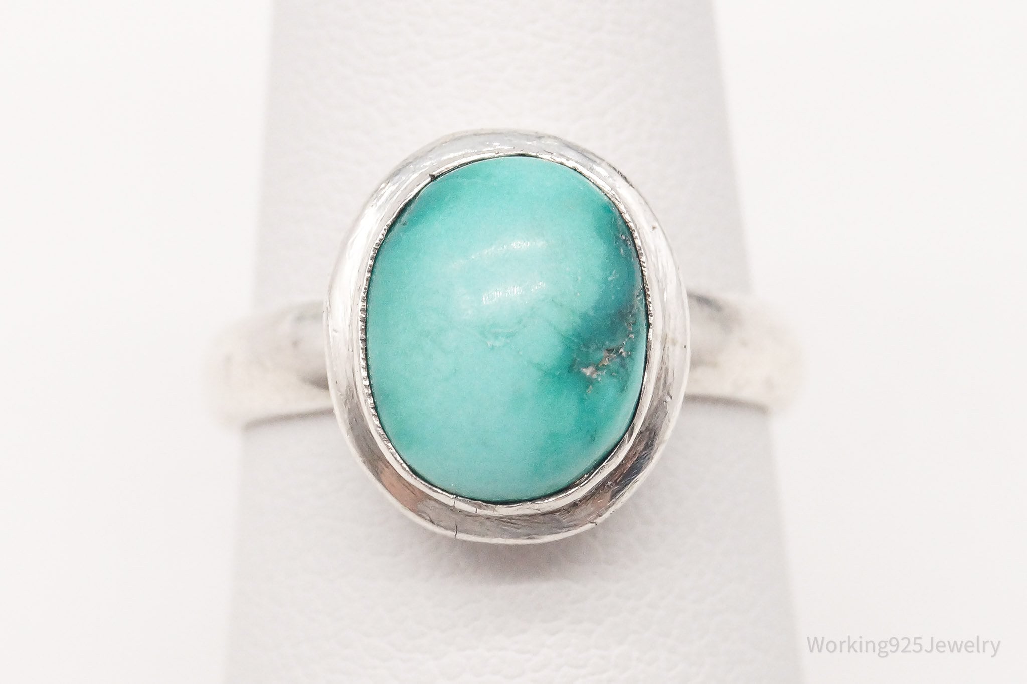 Vintage Turquoise Sterling Silver Ring - Size 6.75