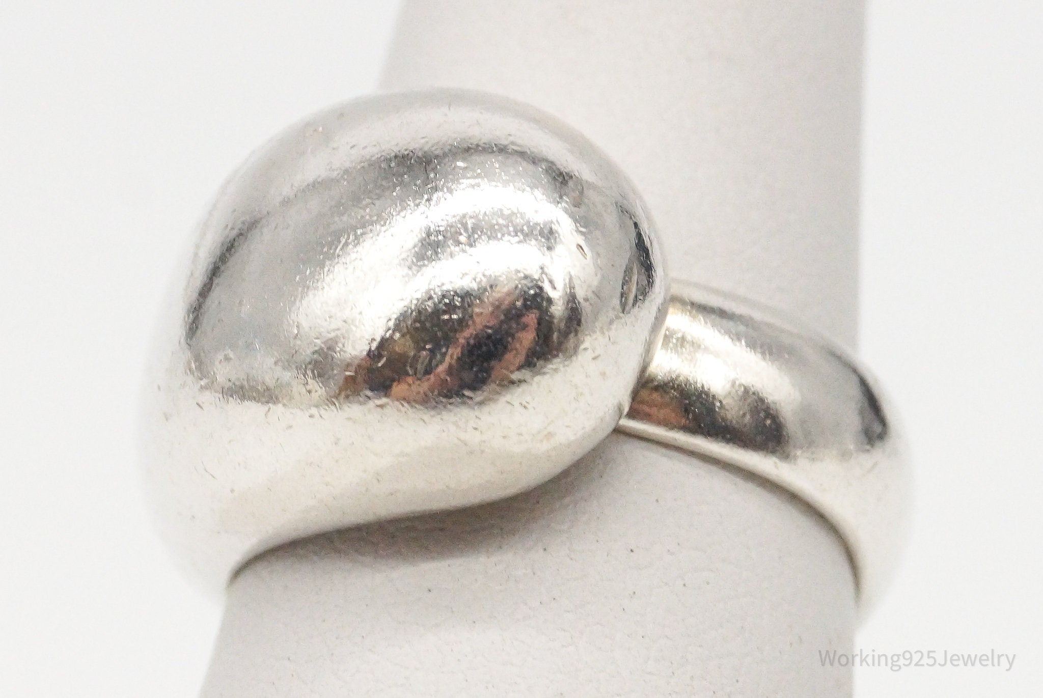 Vintage Modernist Sleek Sterling Silver Wrap Ring - Size 5.5 Adjustable