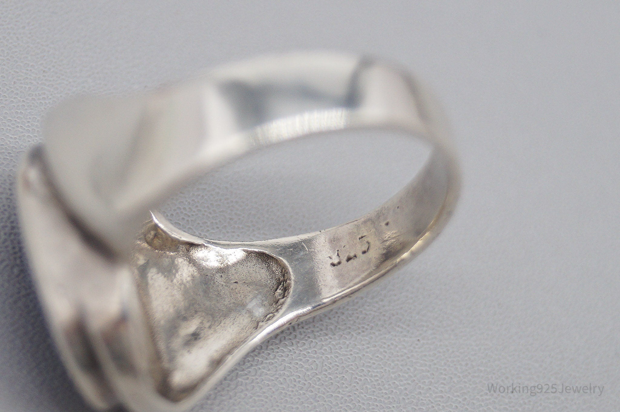 Vintage Lapis Lazuli Modernist Style Sterling Silver Ring - Size 6.5