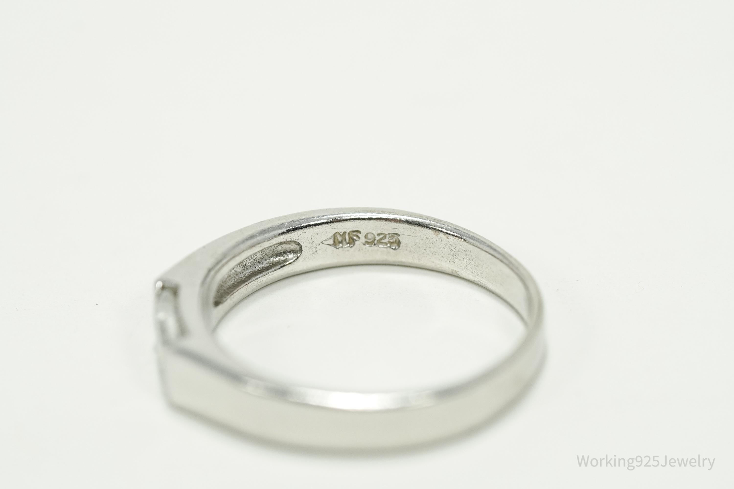 Vintage Cubic Zirconia Sterling Silver Ring Size 8.25