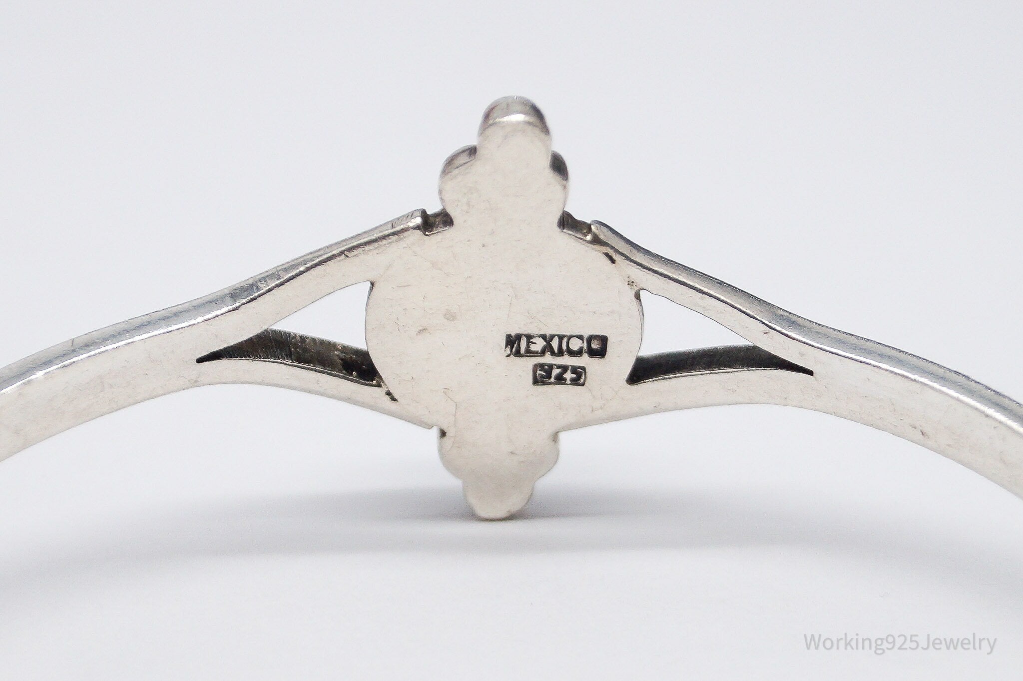 Vintage Mexico Blue Turquoise Sterling Silver Bracelet - 6 3/8"