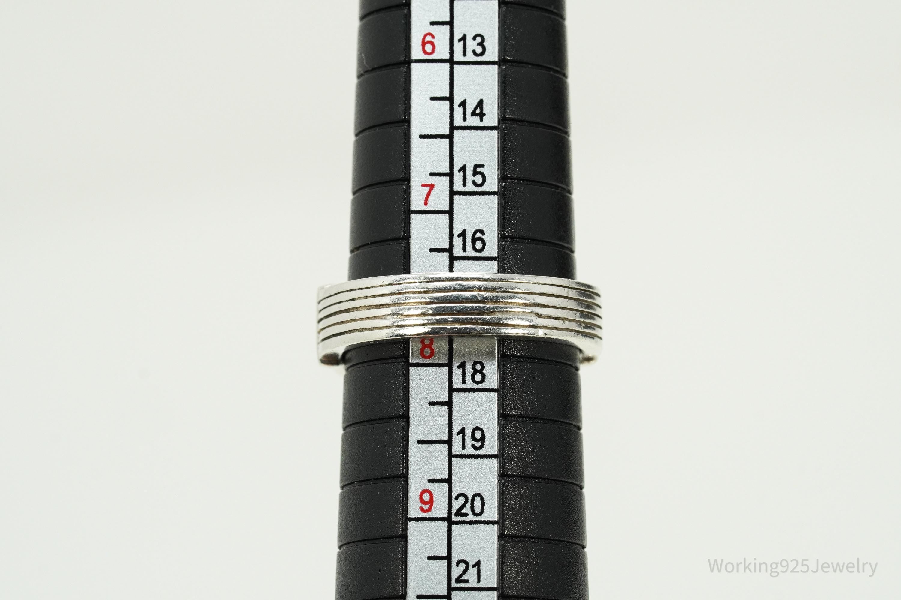 Vintage Green Tourmaline Heart Claddagh Sterling Silver Ring - Size 7.75