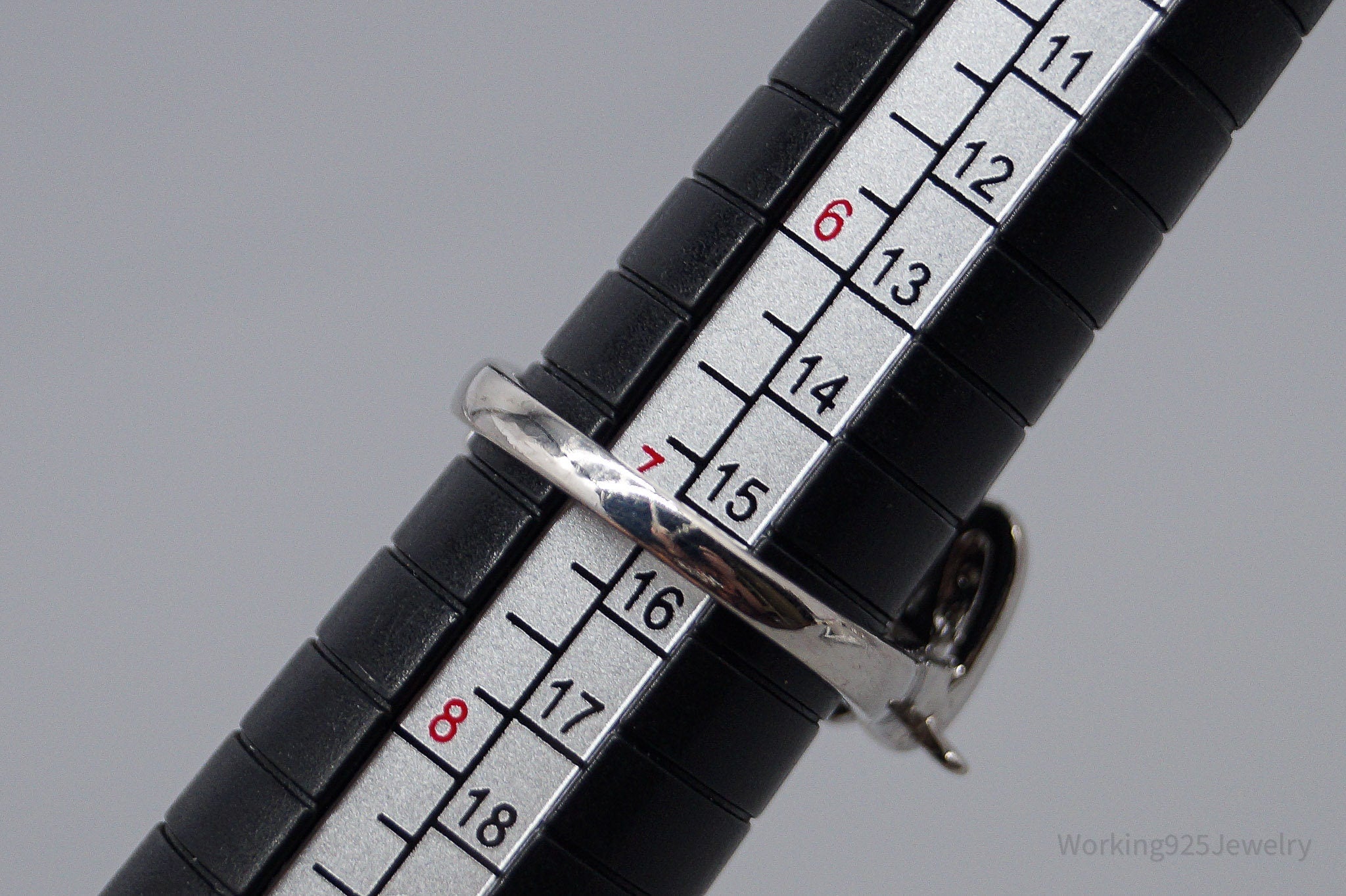 Vintage Cursive "Laugh" Cubic Zirconia Sterling Silver Ring - Size 7