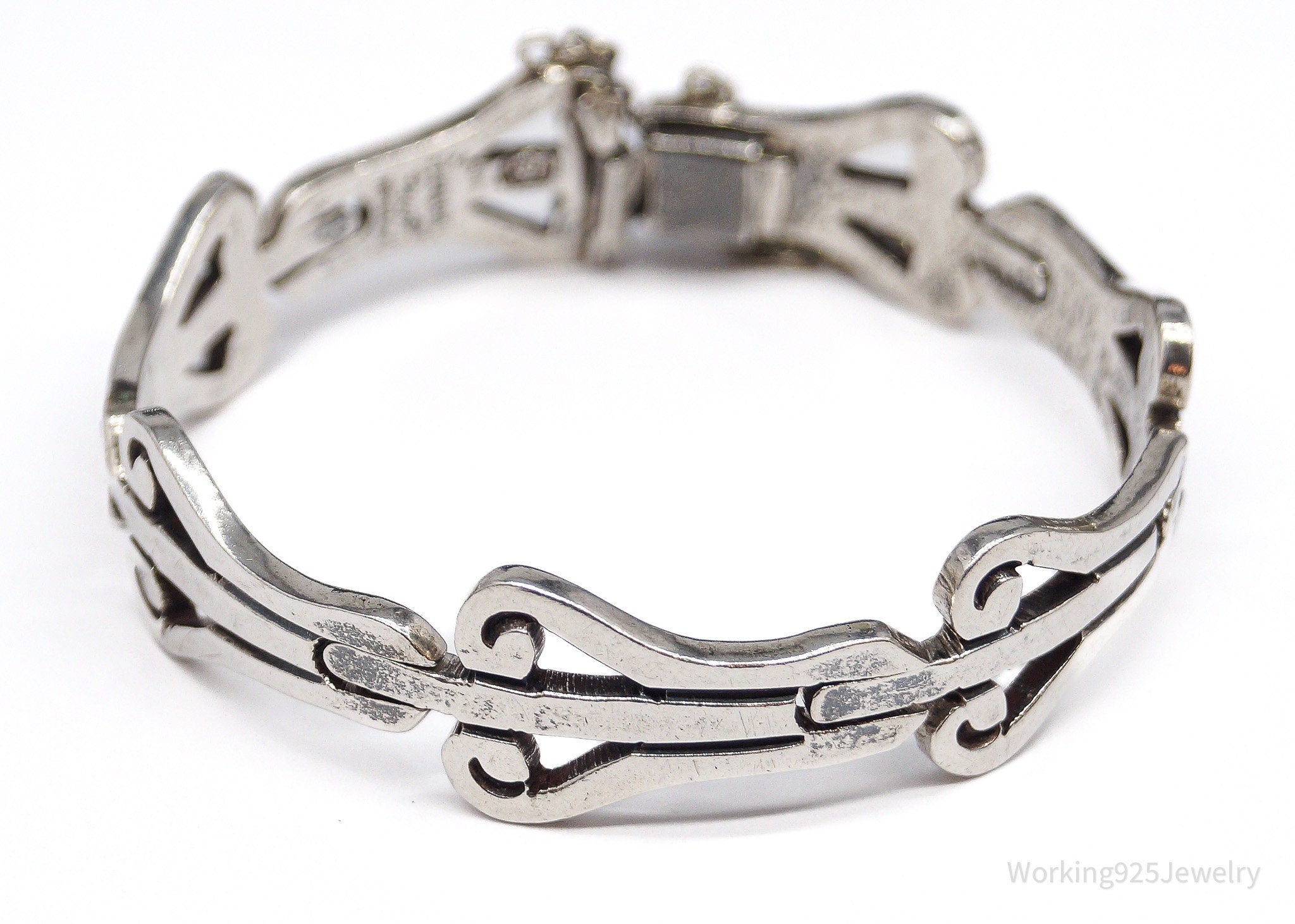 Vintage Mexico Modernist Jacobo Sterling Silver Bracelet - 7"