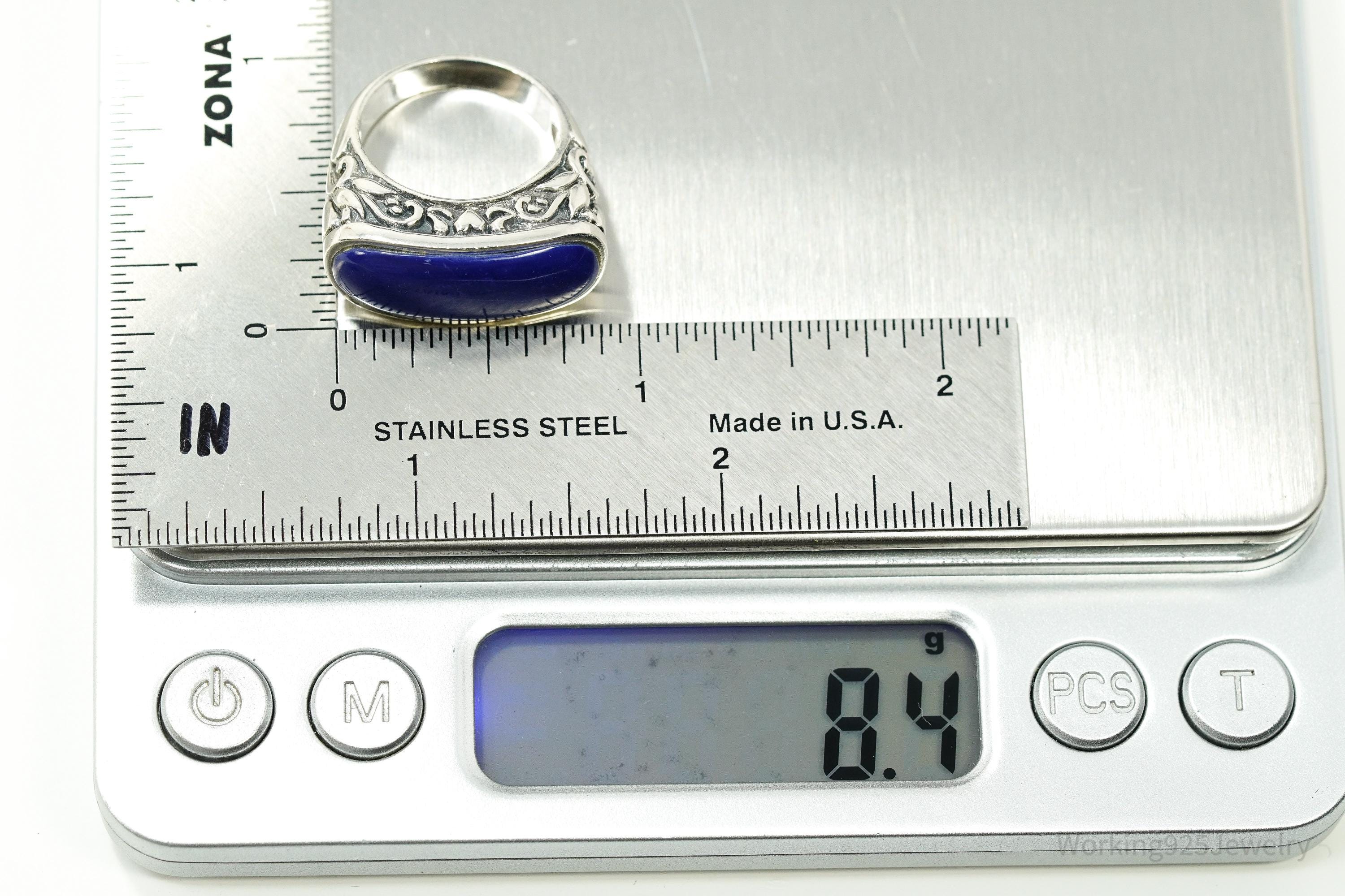 Vintage Lapis Lazuli Sterling Silver Ring Size 6.25