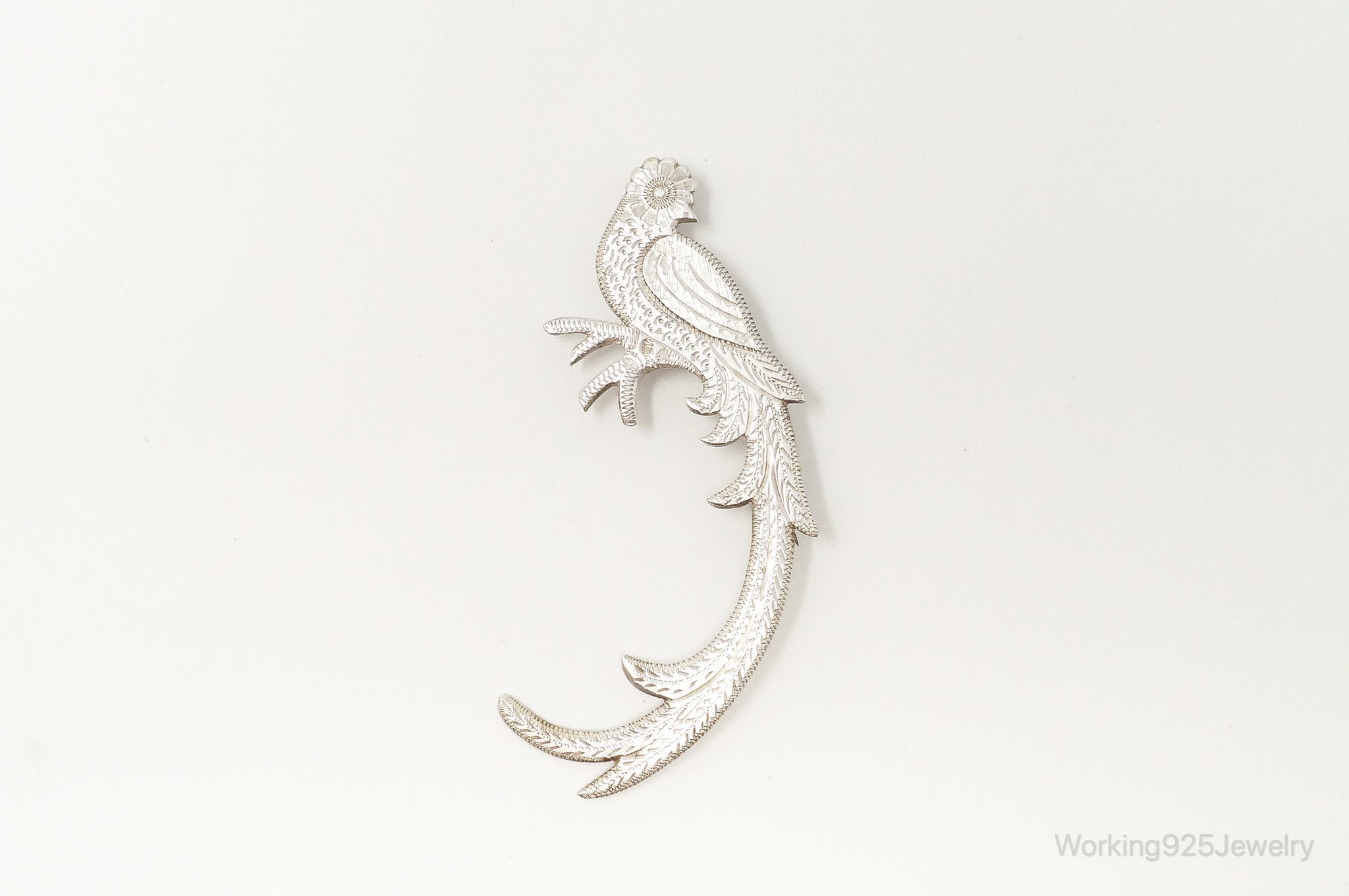 Vintage Large Bird Sterling Silver Pin Brooch