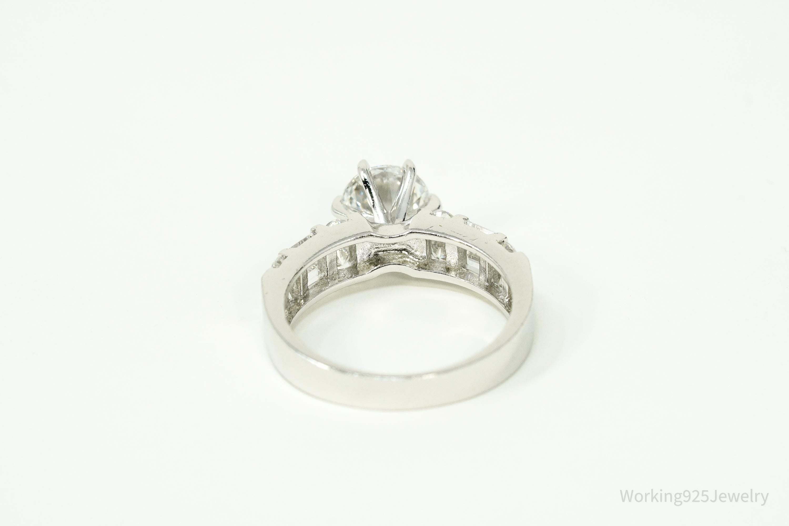 Vintage Diamonique Cubic Zirconia Sterling Silver Ring Size 6.25