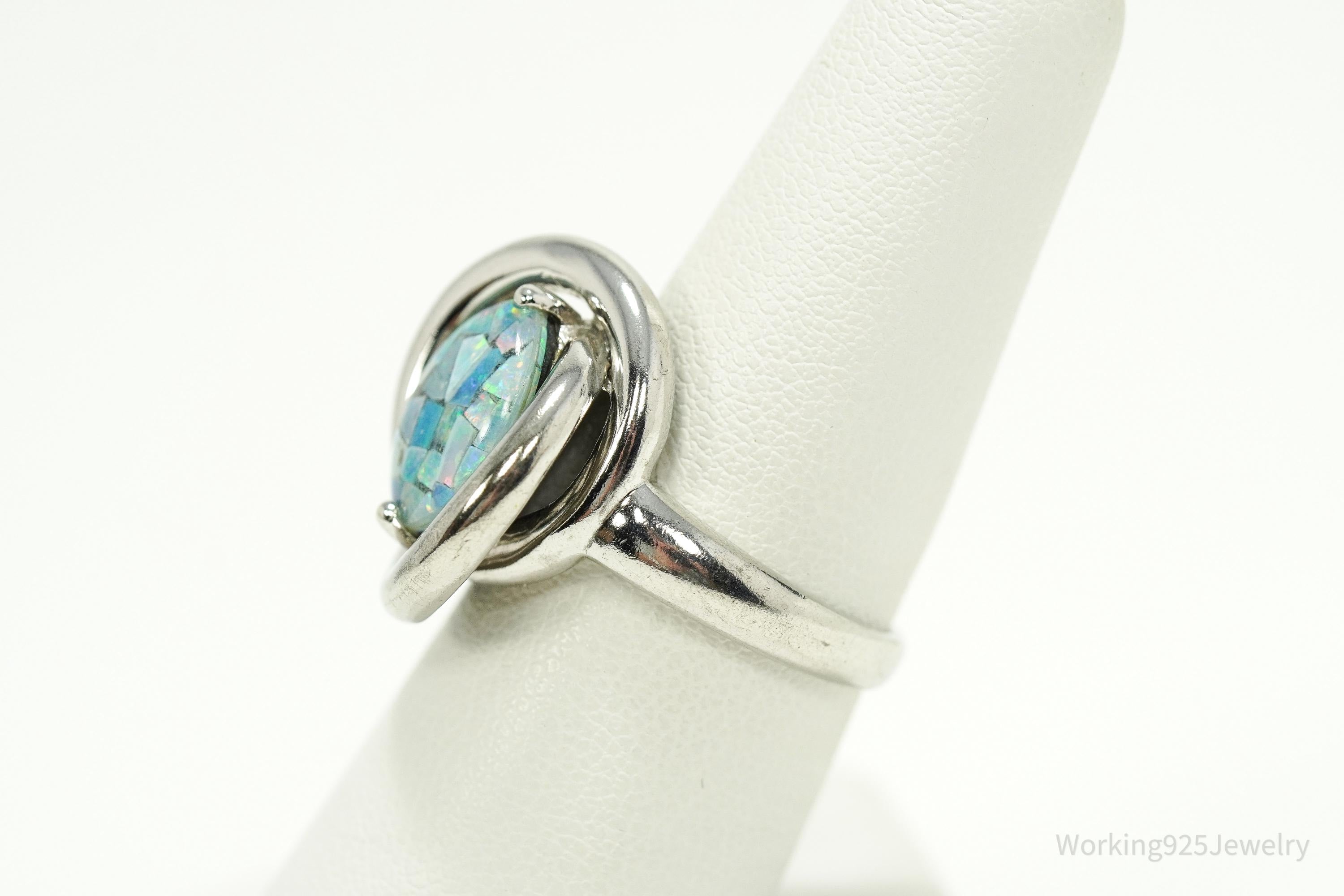 Vintage KN Opal Sterling Silver Ring - Size 7
