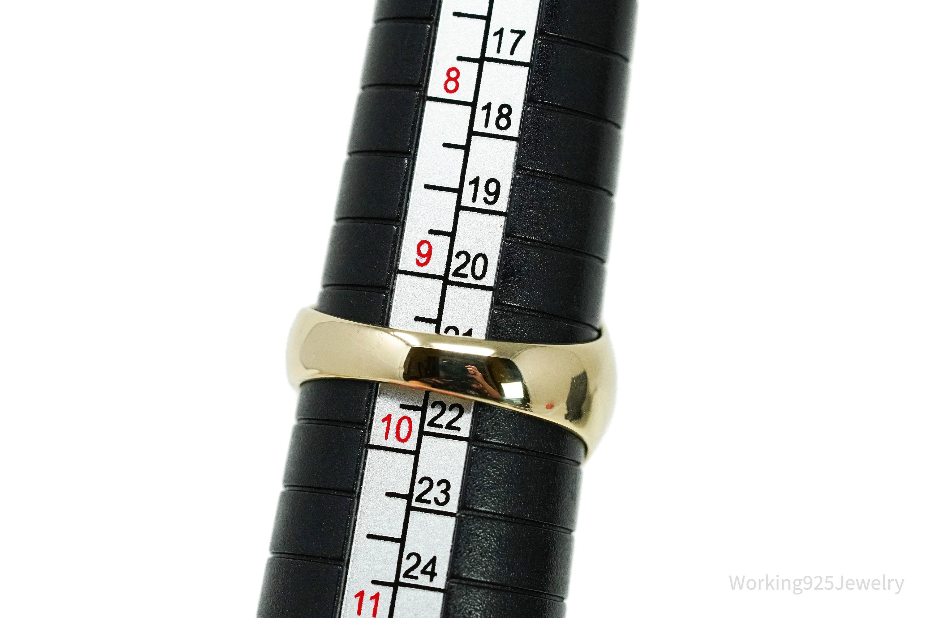 14K Yellow Gold, Synthetic Star Sapphire & Diamond Ring - Size 9.5