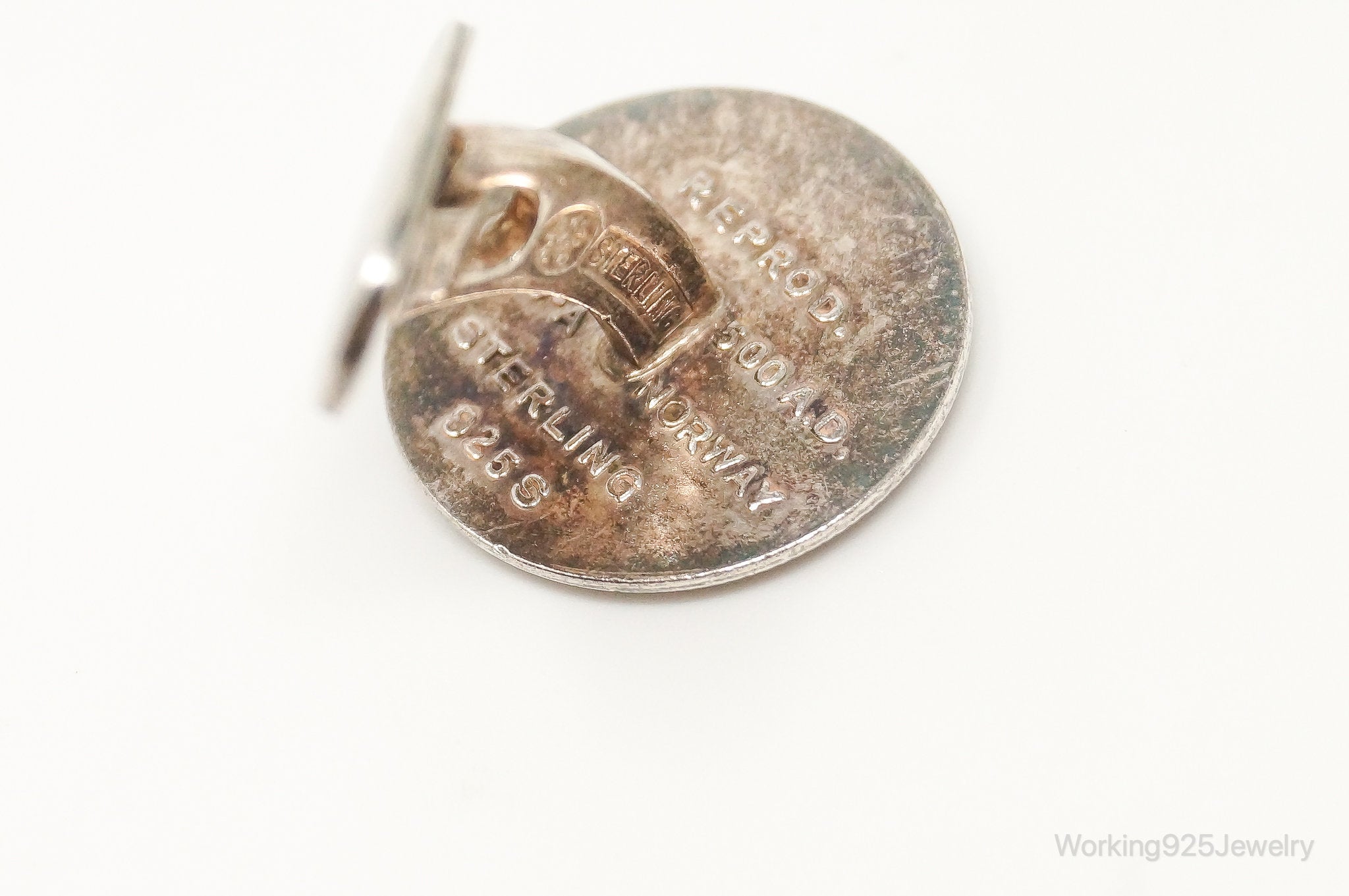 Vintage Norway Modernist David Andersen Viking Saga Sterling Silver Cufflinks