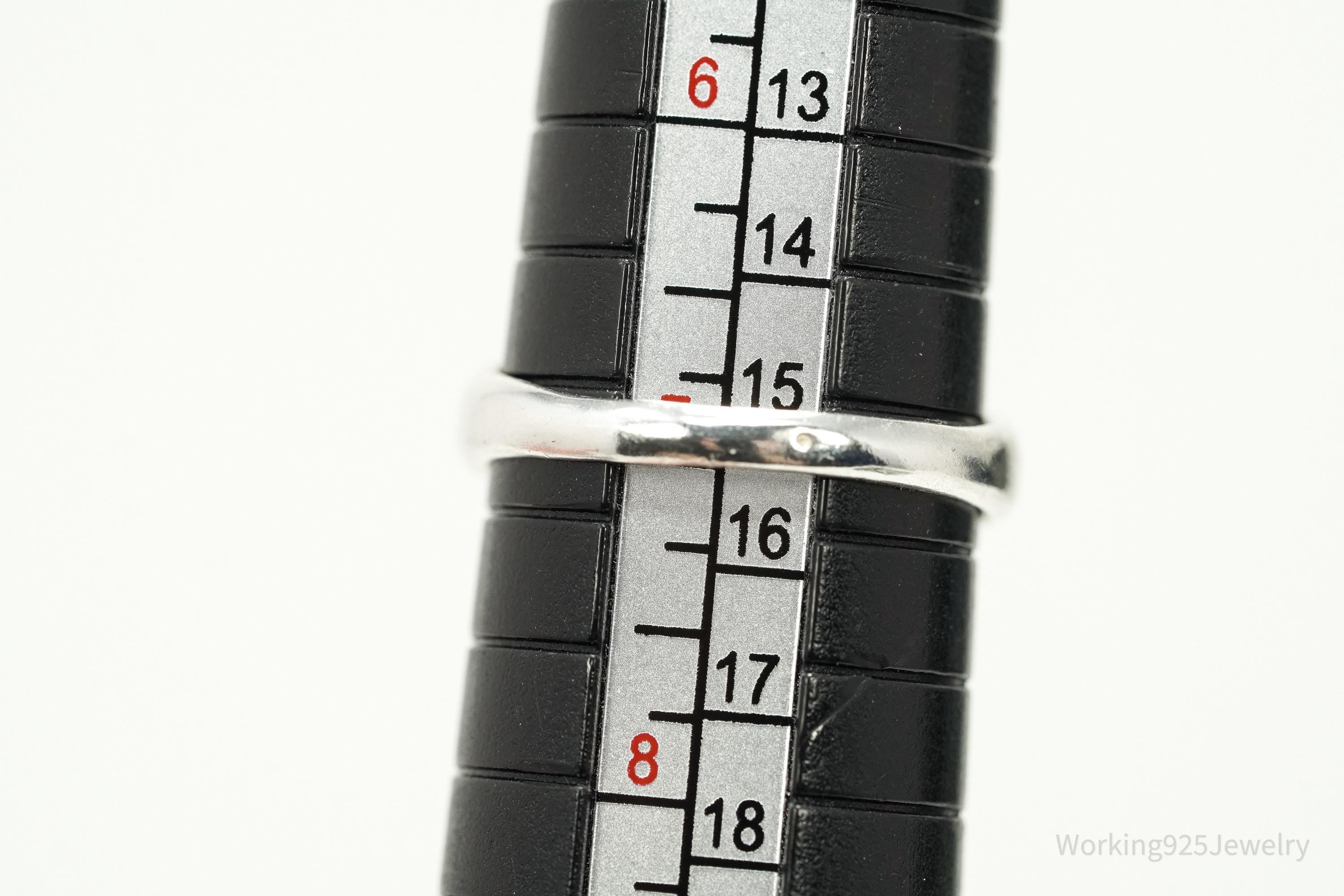 Vintage Cubic Zirconia Sterling Silver Ring - Size 7